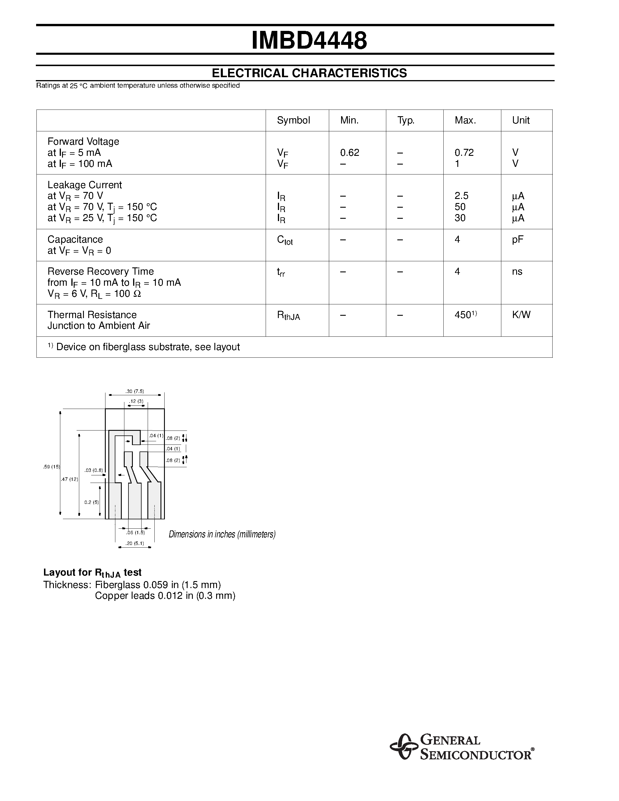 Даташит на микросхему IMBD4448 страница 2 Даташит IMBD4448 - Small Signal Diodes страница 2