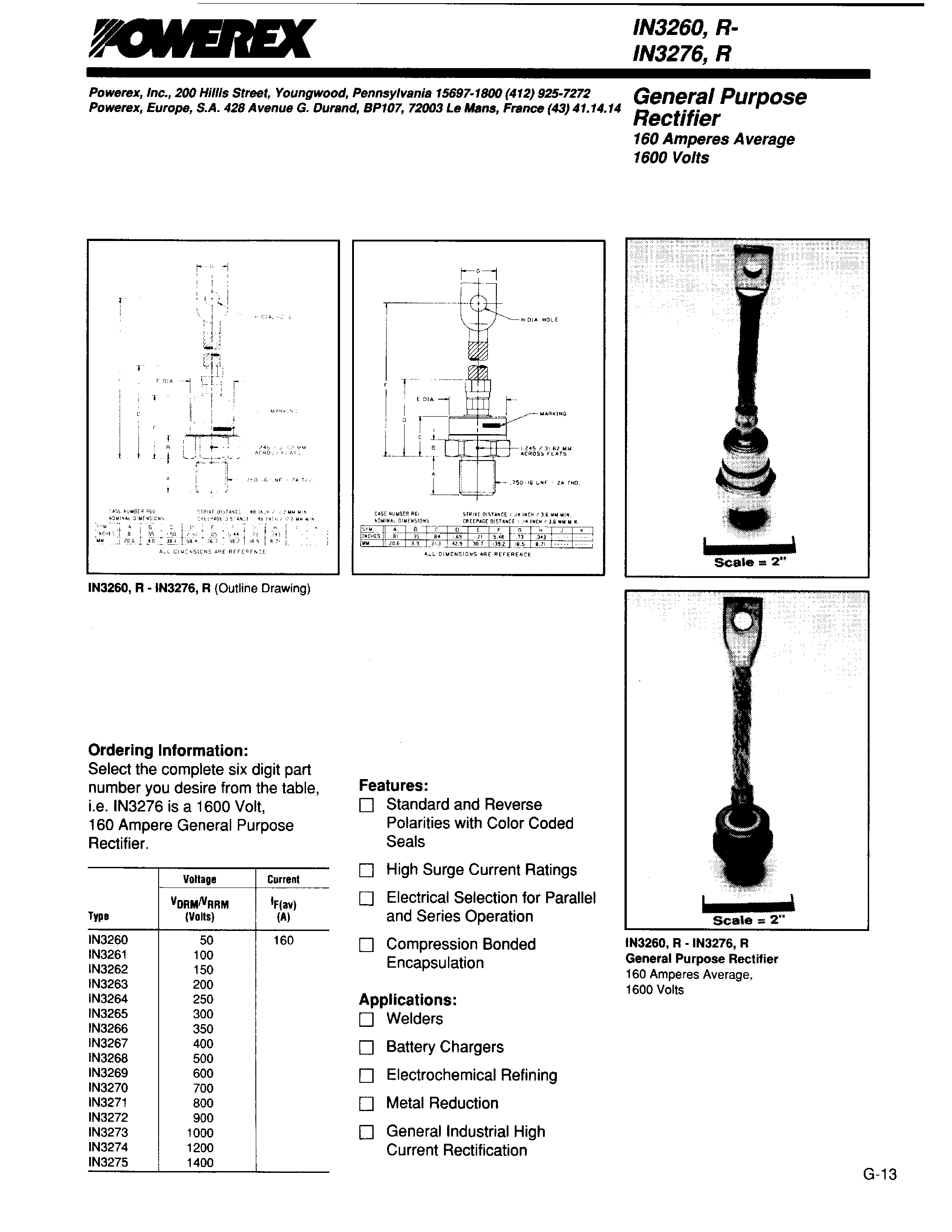 Datasheet IN326 page 1 Datasheet IN326 - General Purpose Rectifier page 1