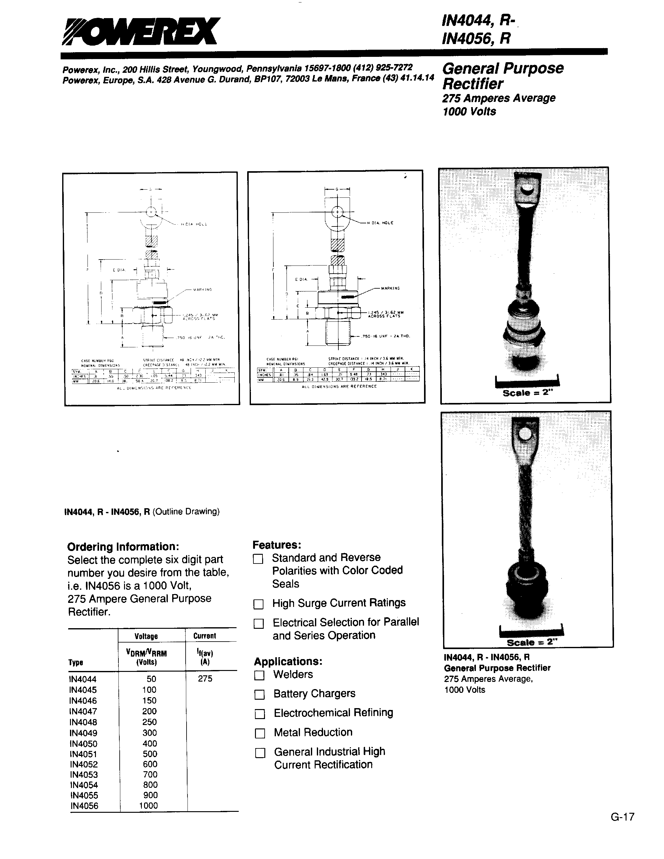 Datasheet IN4048R page 1 Datasheet IN4048R - General Purpose Rectifier page 1