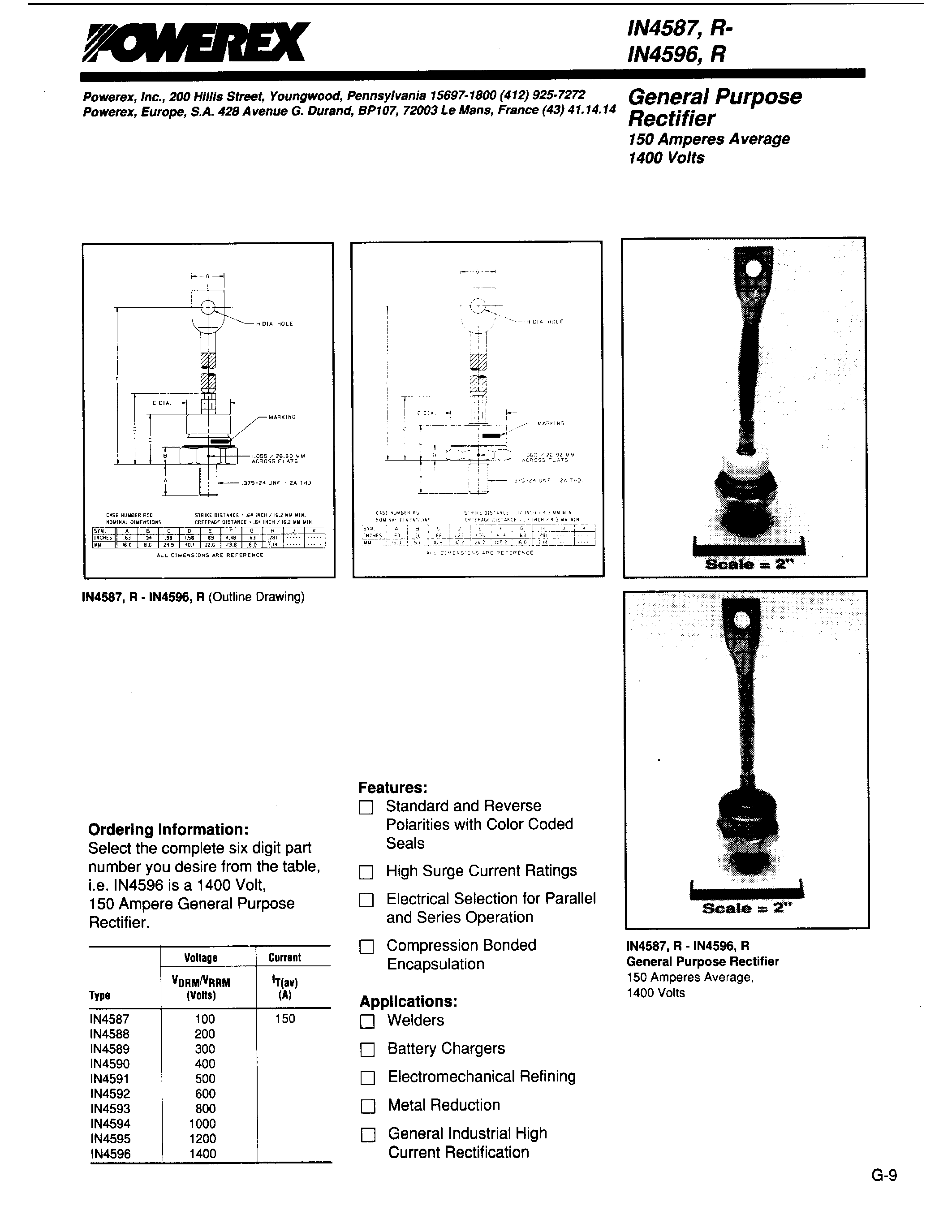 Datasheet IN4588R - General Purpose Rectifier page 1