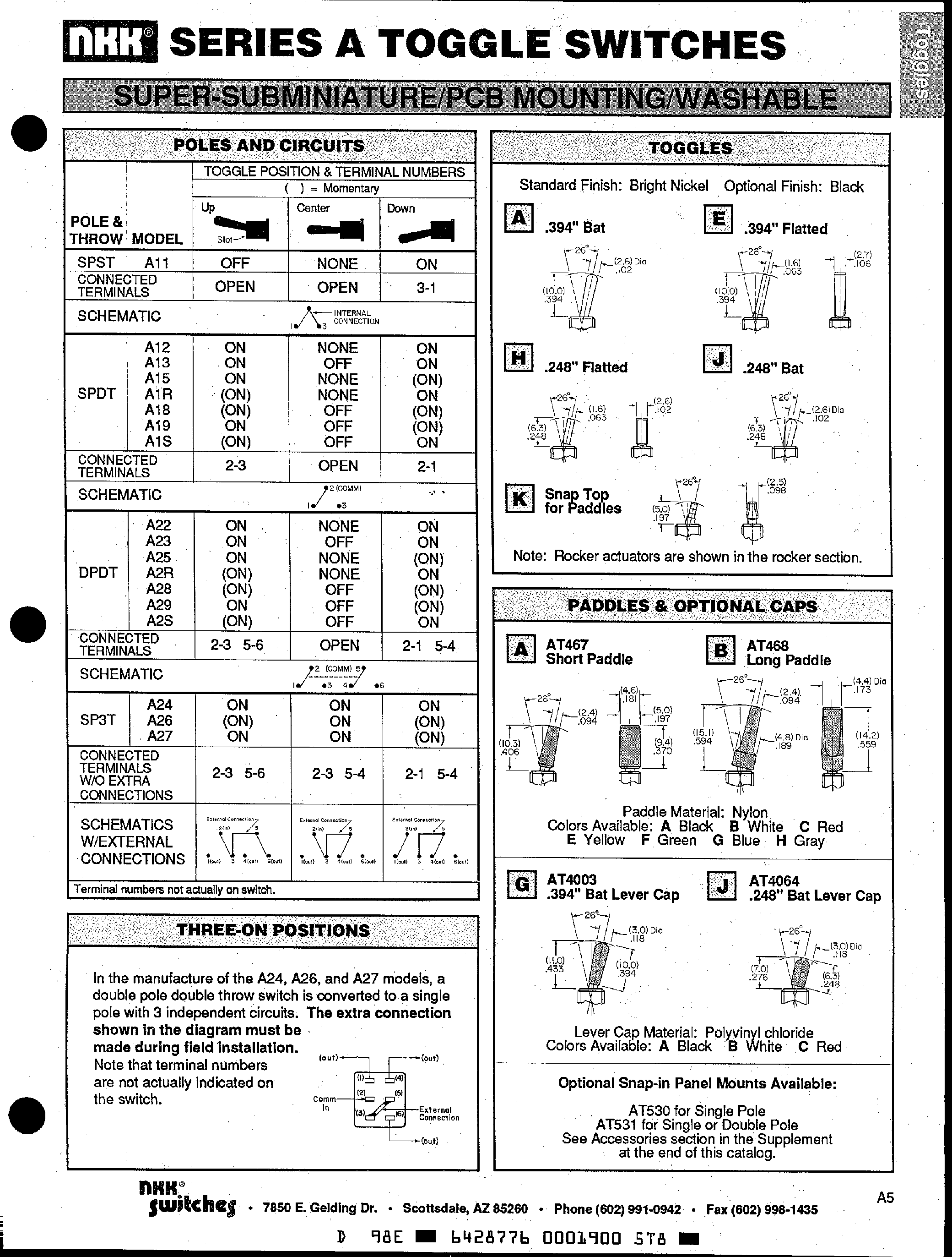 Даташит на микросхему A18x страница 2 Даташит A18x - Toggle Switches страница 2