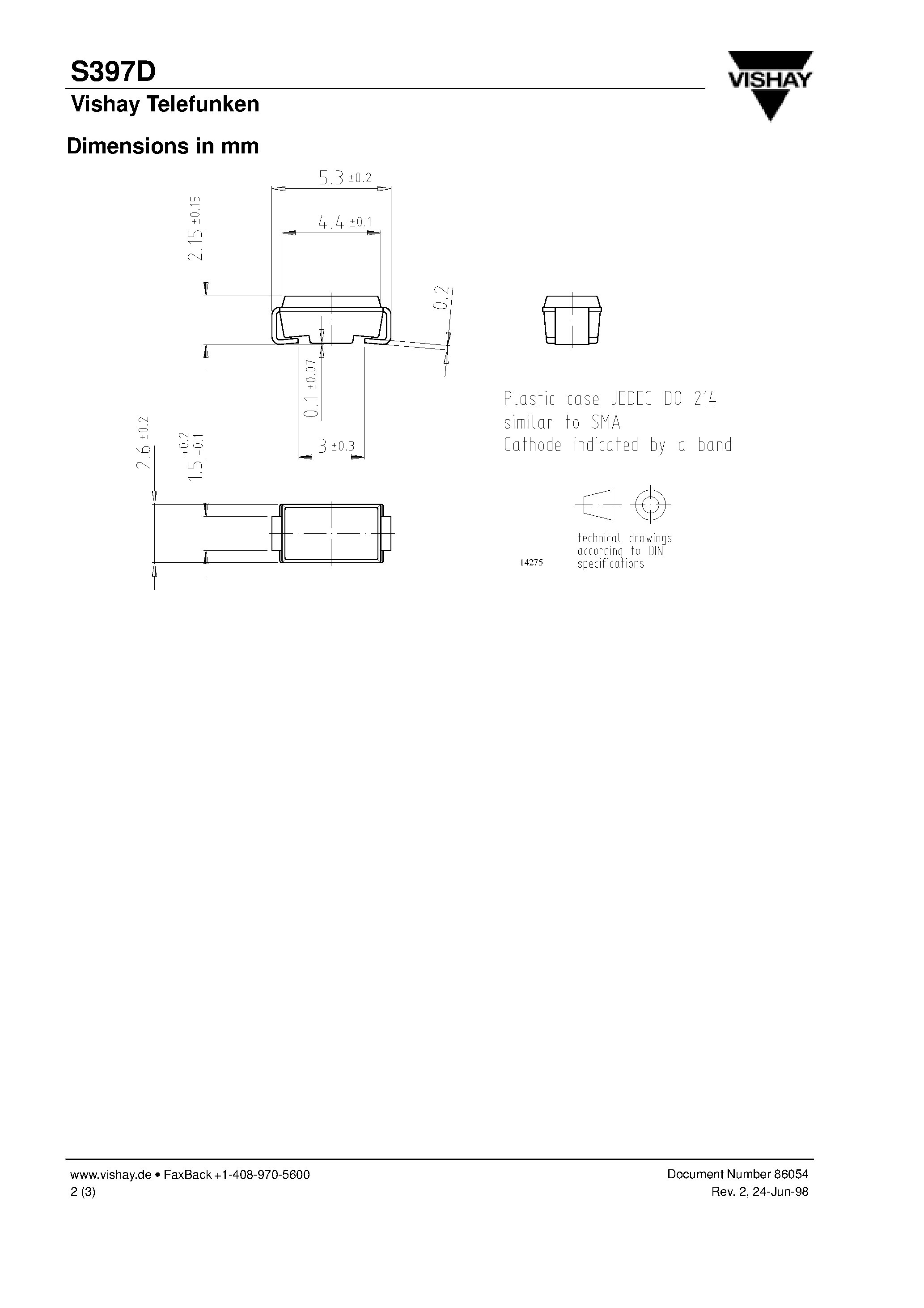 Datasheet S397D - Schottky Barrier Rectifier page 2