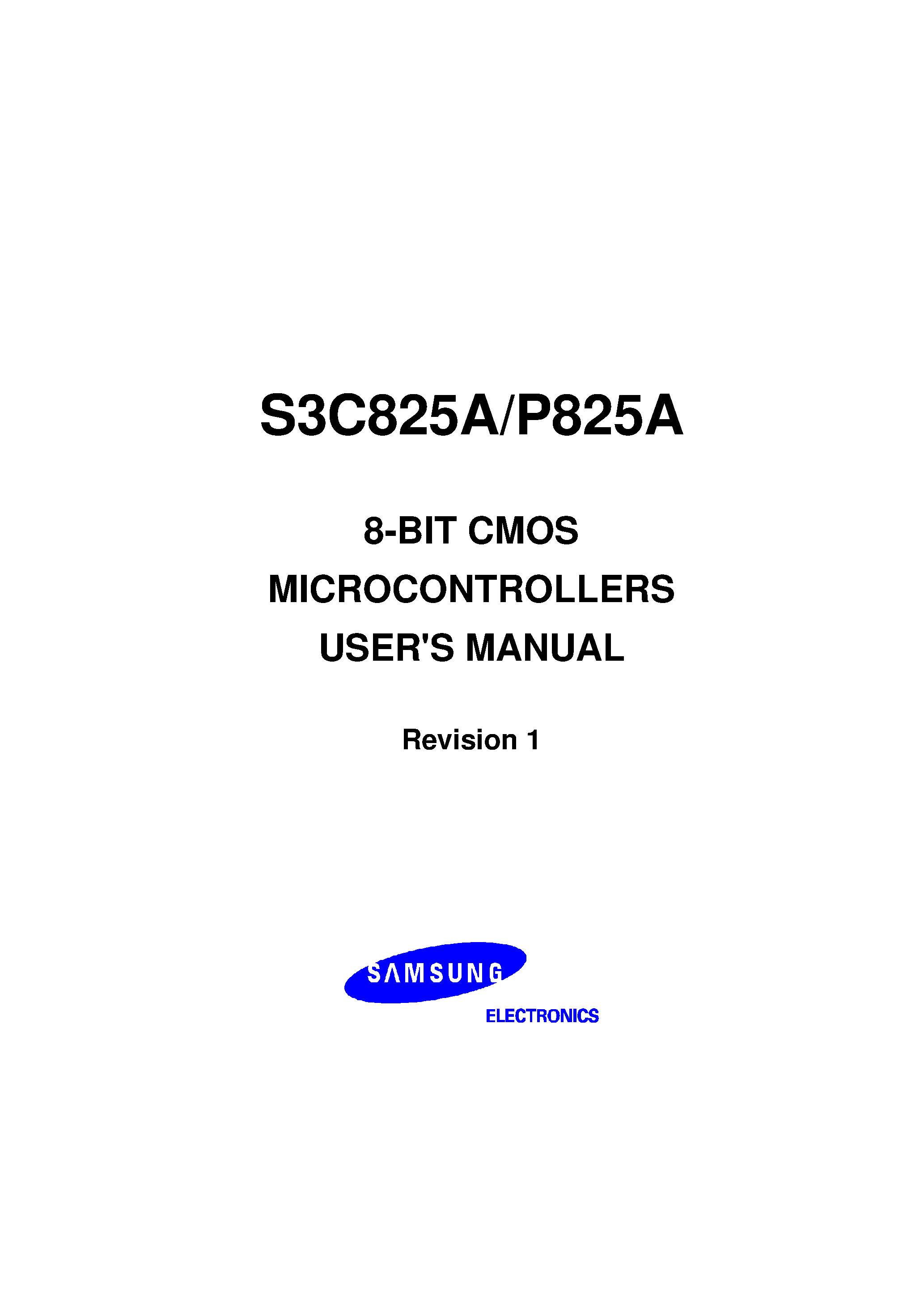 Даташит S3C825A/P825A - 8-BIT CMOS MICROCONTROLLERS страница 1