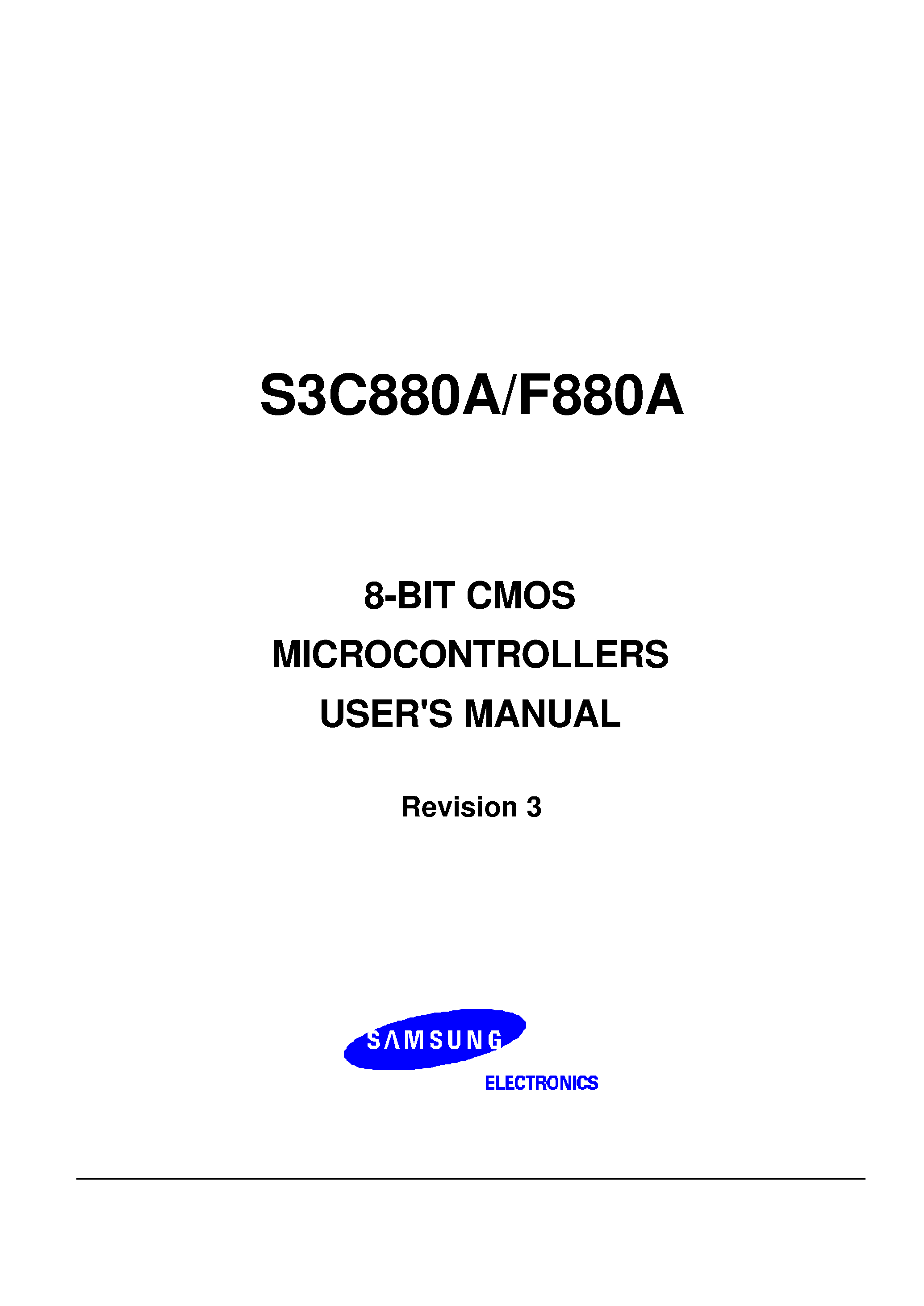 Datasheet S3C880A - 8-BIT CMOS 8-BIT 8-BIT MICROCONTROLLERS page 1