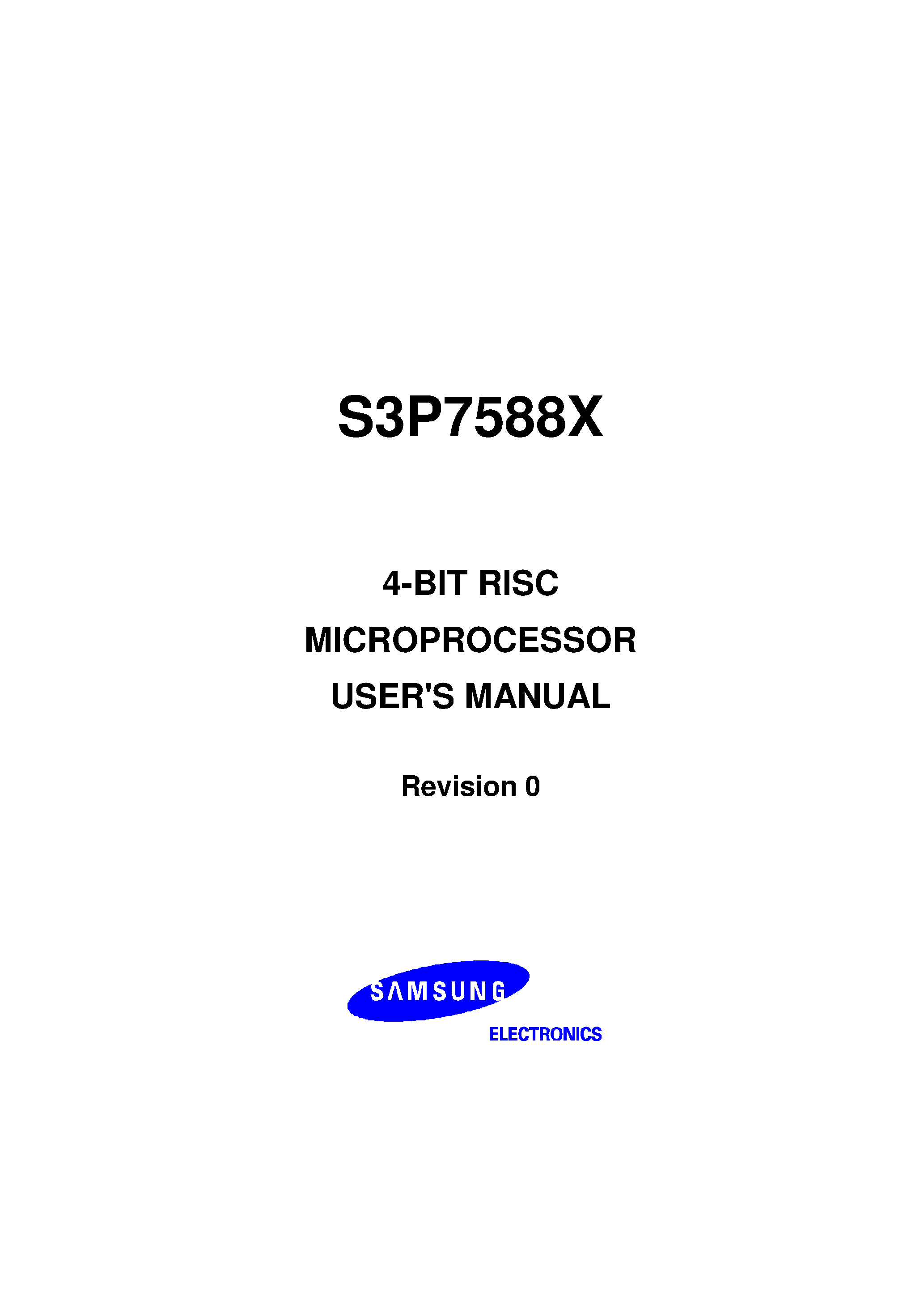 Datasheet S3P7588X - 4-BIT RISC MICROPROCESSOR page 1