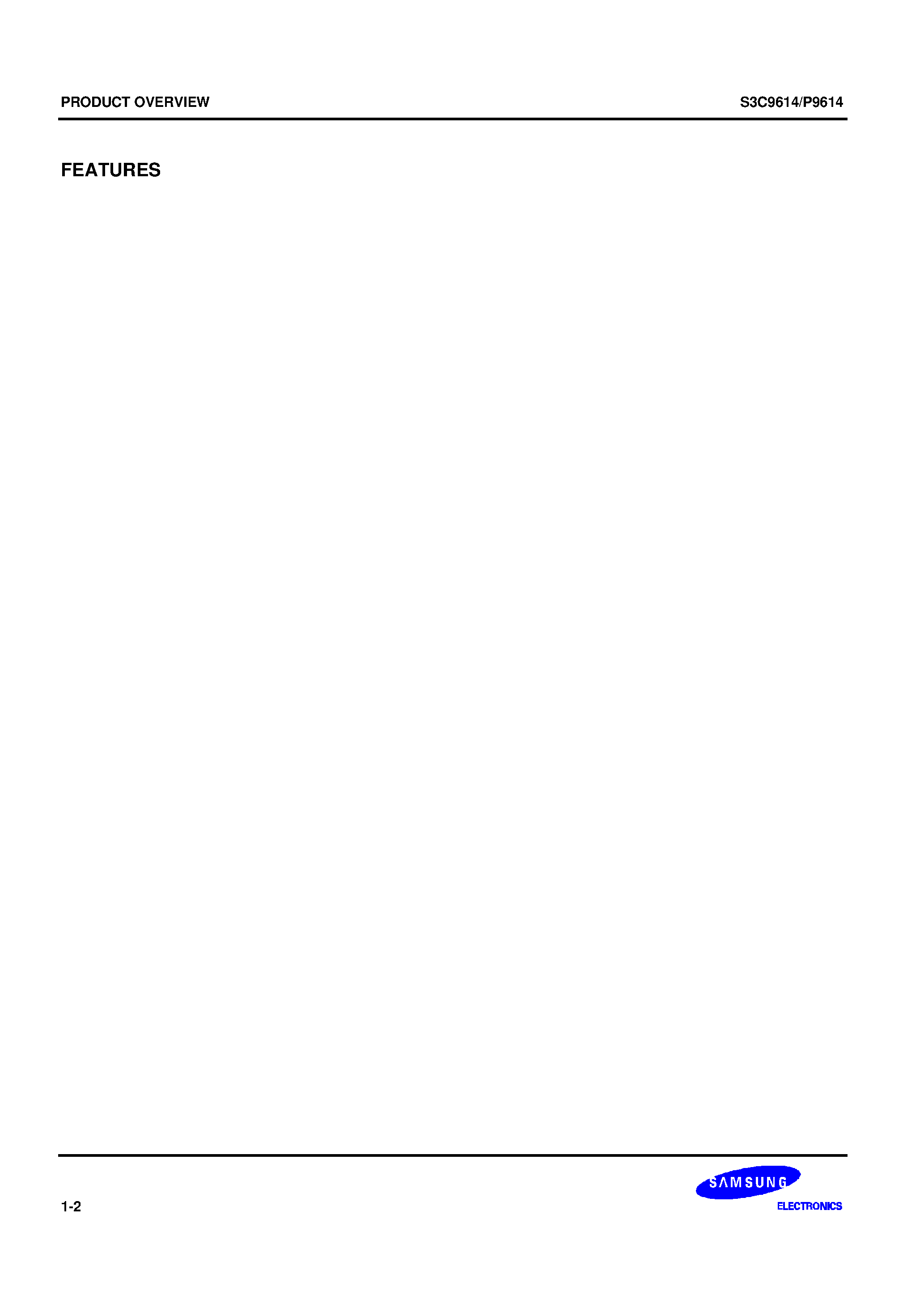 Даташит S3P9614 - SAM87RI family of 8-bit single-chip CMOS microcontrollers страница 2