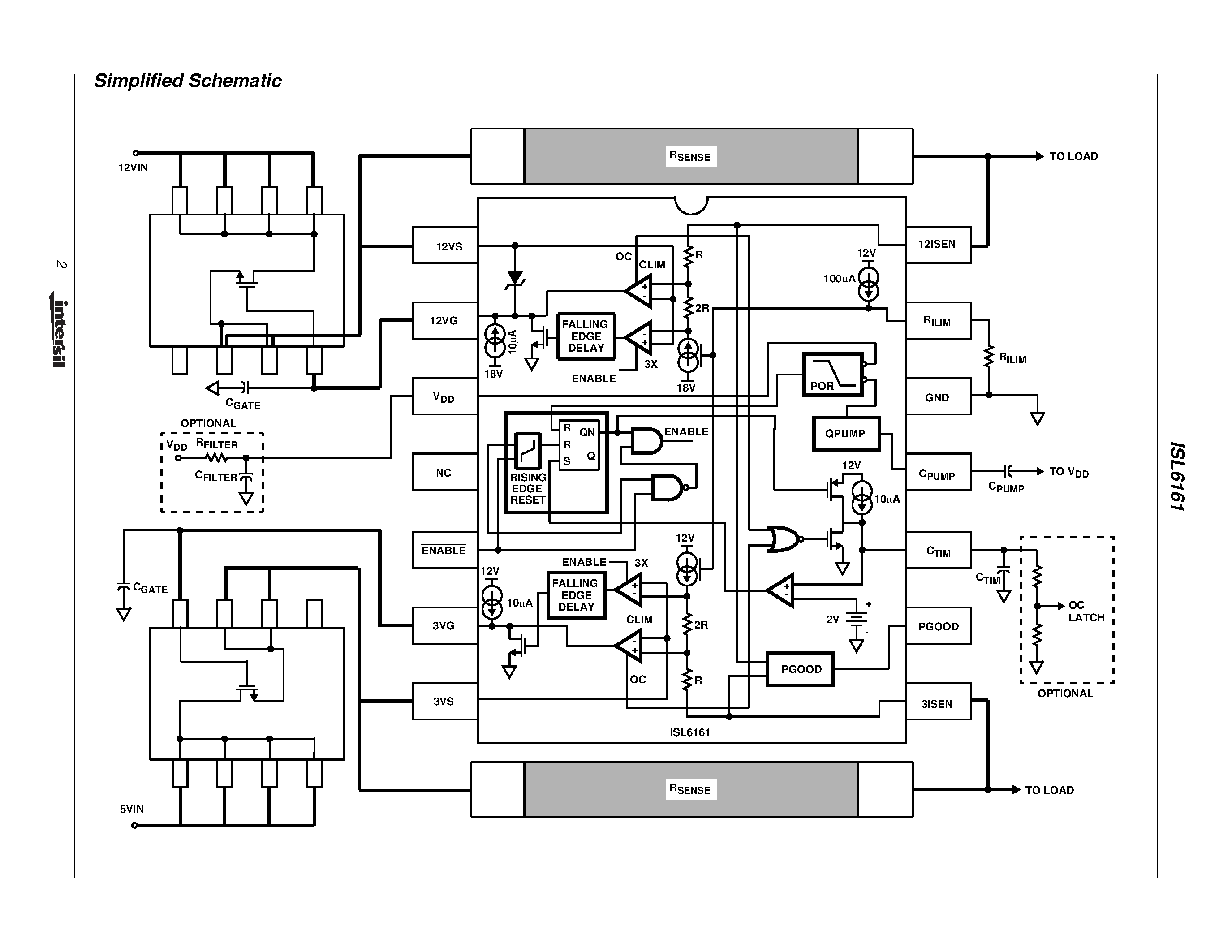 Datasheet ISL6161 - Dual Power Distribution Controller page 2