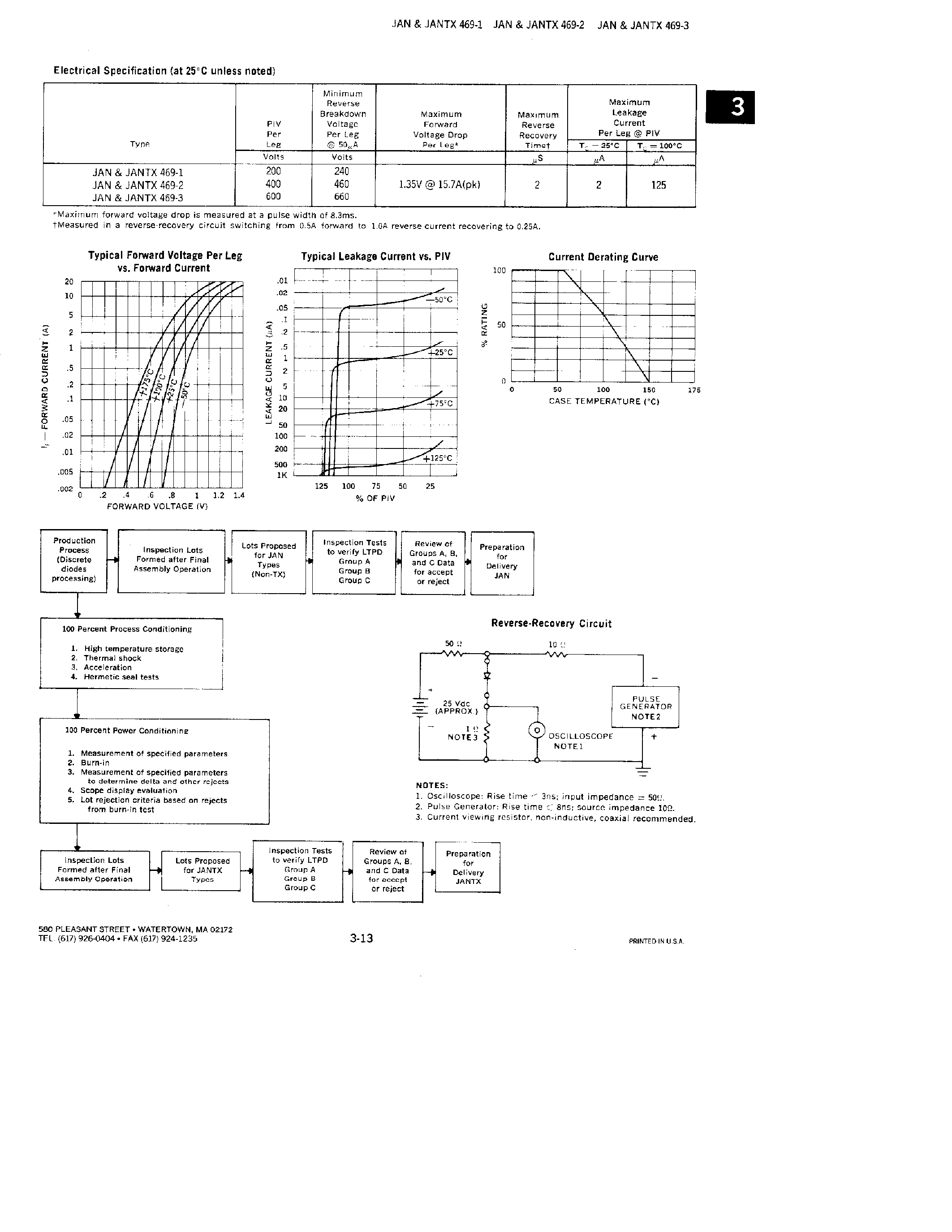 Datasheet JAN469-2 - RECTIFIERS ASSEMBLIES SINGLE PHASE BRIDGES/ 10 AMP/ Military Approved page 2