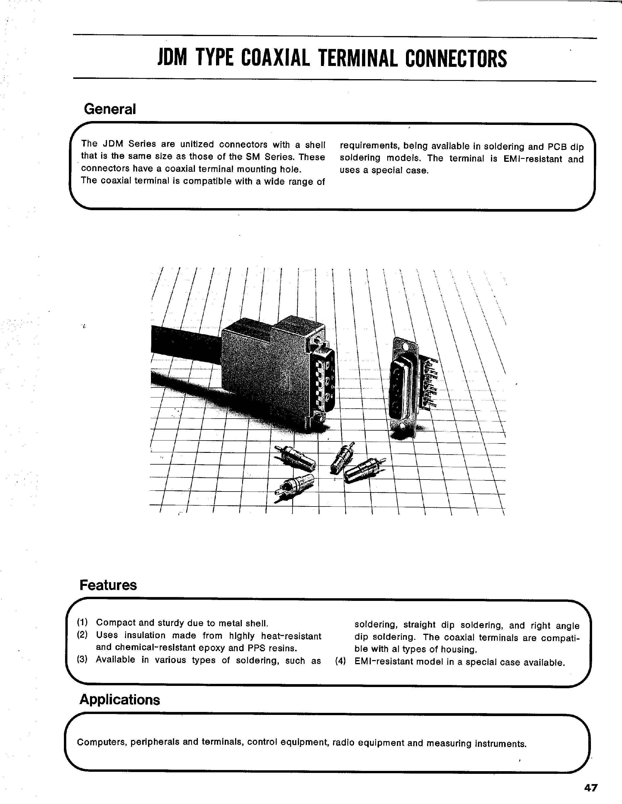 Даташит JDAM-7W2P - JDM TYPE COAXIAL TERMINAL CONNECTORS страница 1