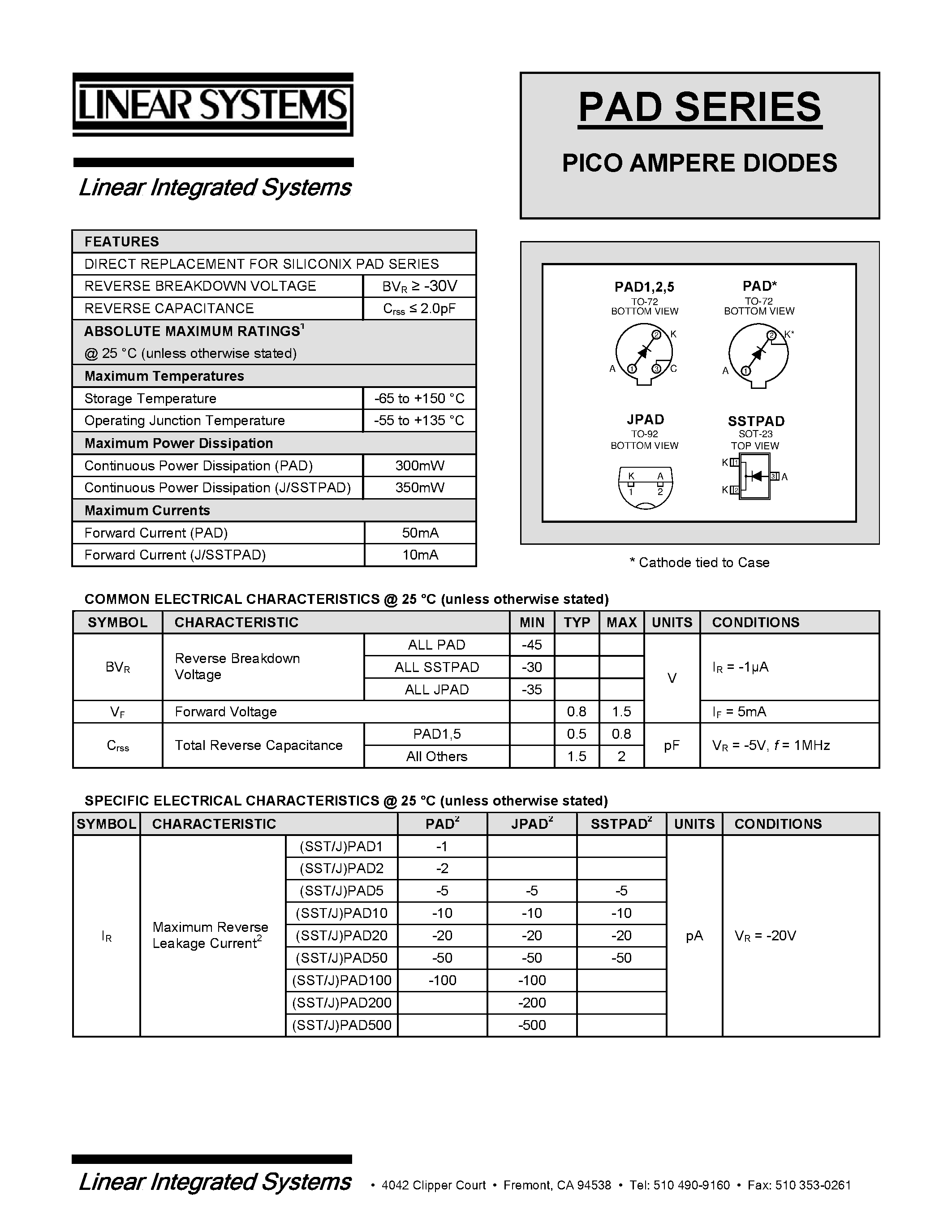 Даташит на микросхему JPAD50 страница 1 Даташит JPAD50 - PICO AMPERE DIODES страница 1