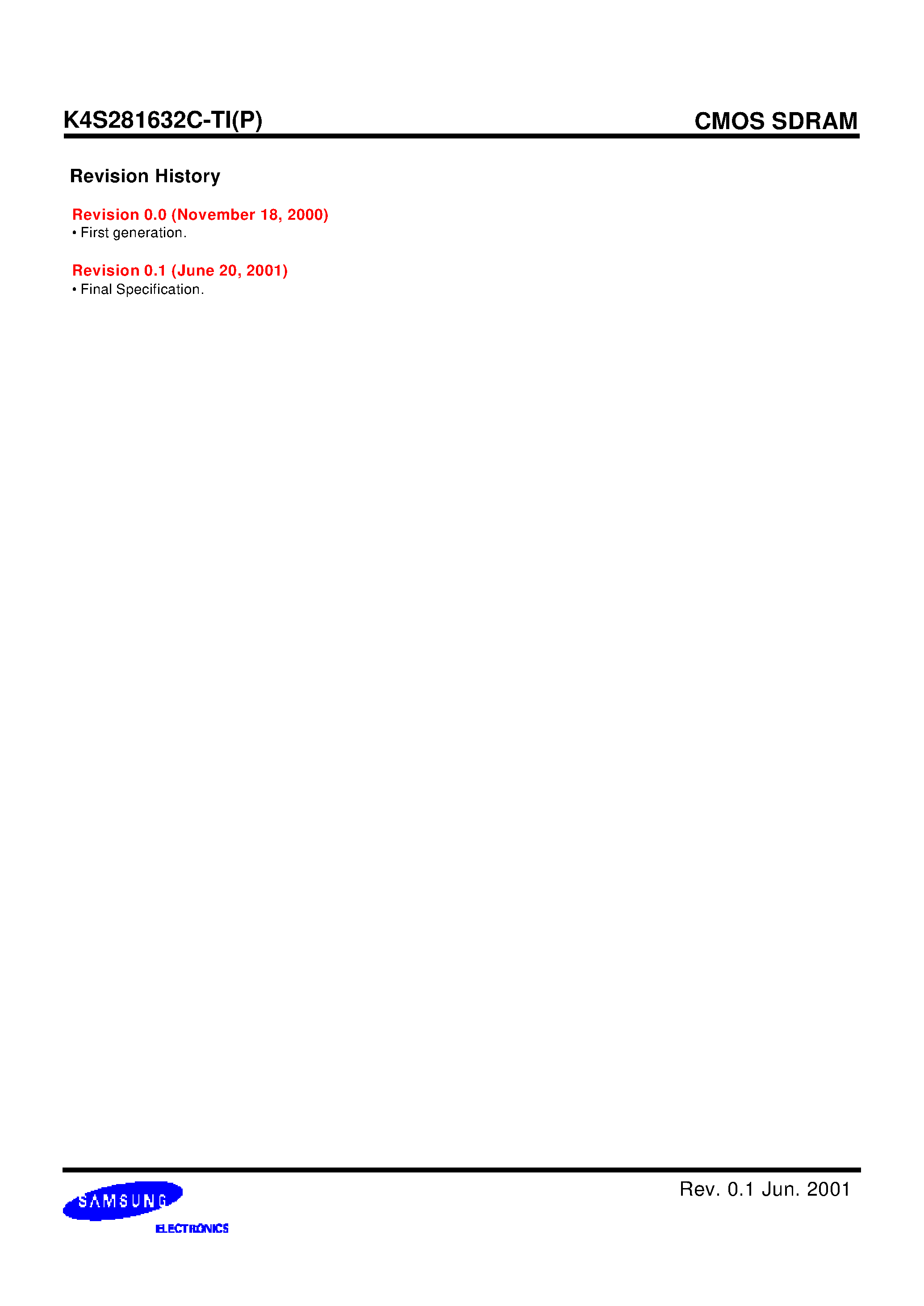 Datasheet K4S281632C-TI - 128Mbit SDRAM 2M x 16Bit x 4 Banks Synchronous DRAM LVTTL page 2