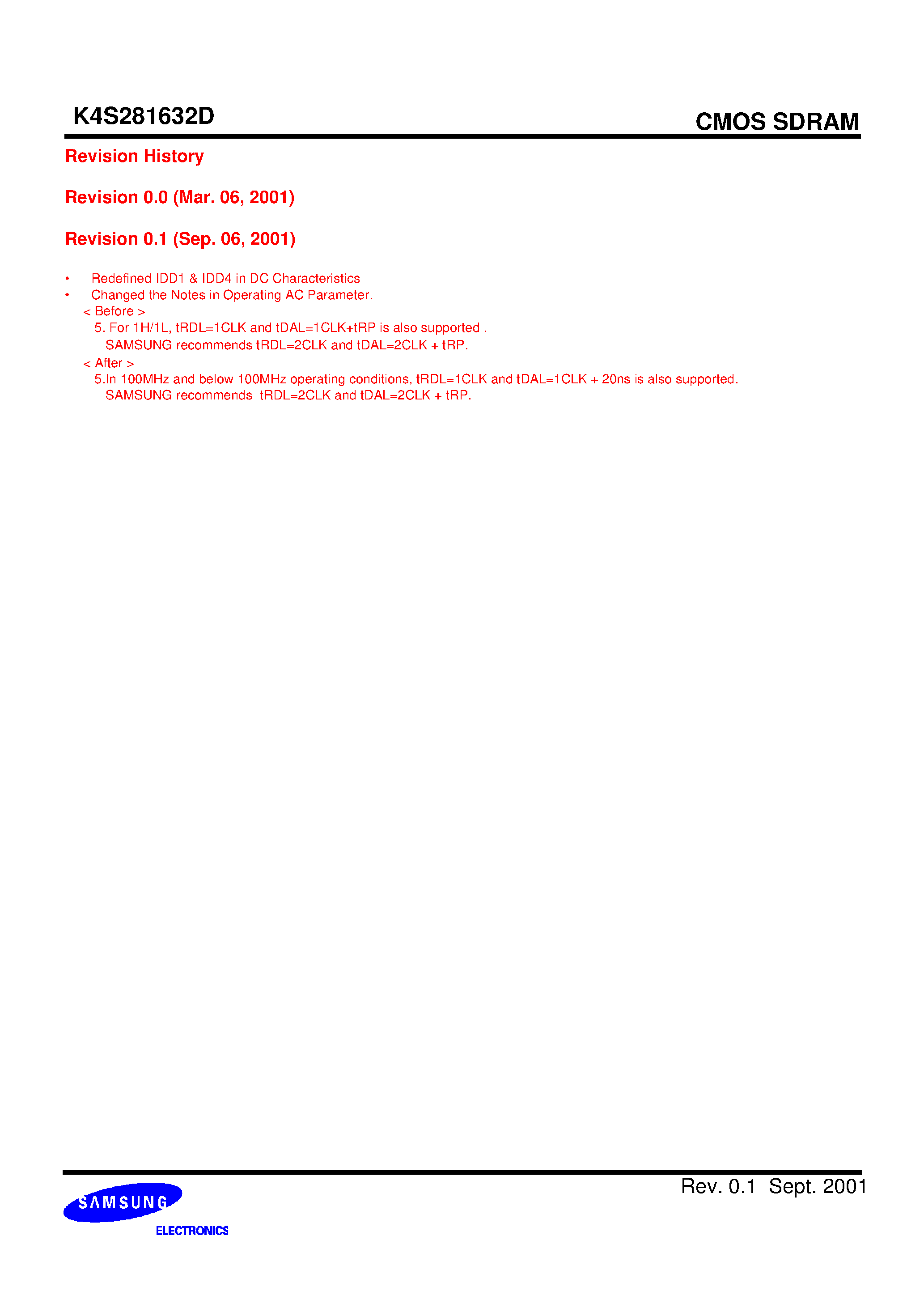 Datasheet K4S281632D-NL75 page 2 Datasheet K4S281632D-NL75 - 128Mbit SDRAM 2M x 16Bit x 4 Banks Synchronous DRAM LVTTL page 2