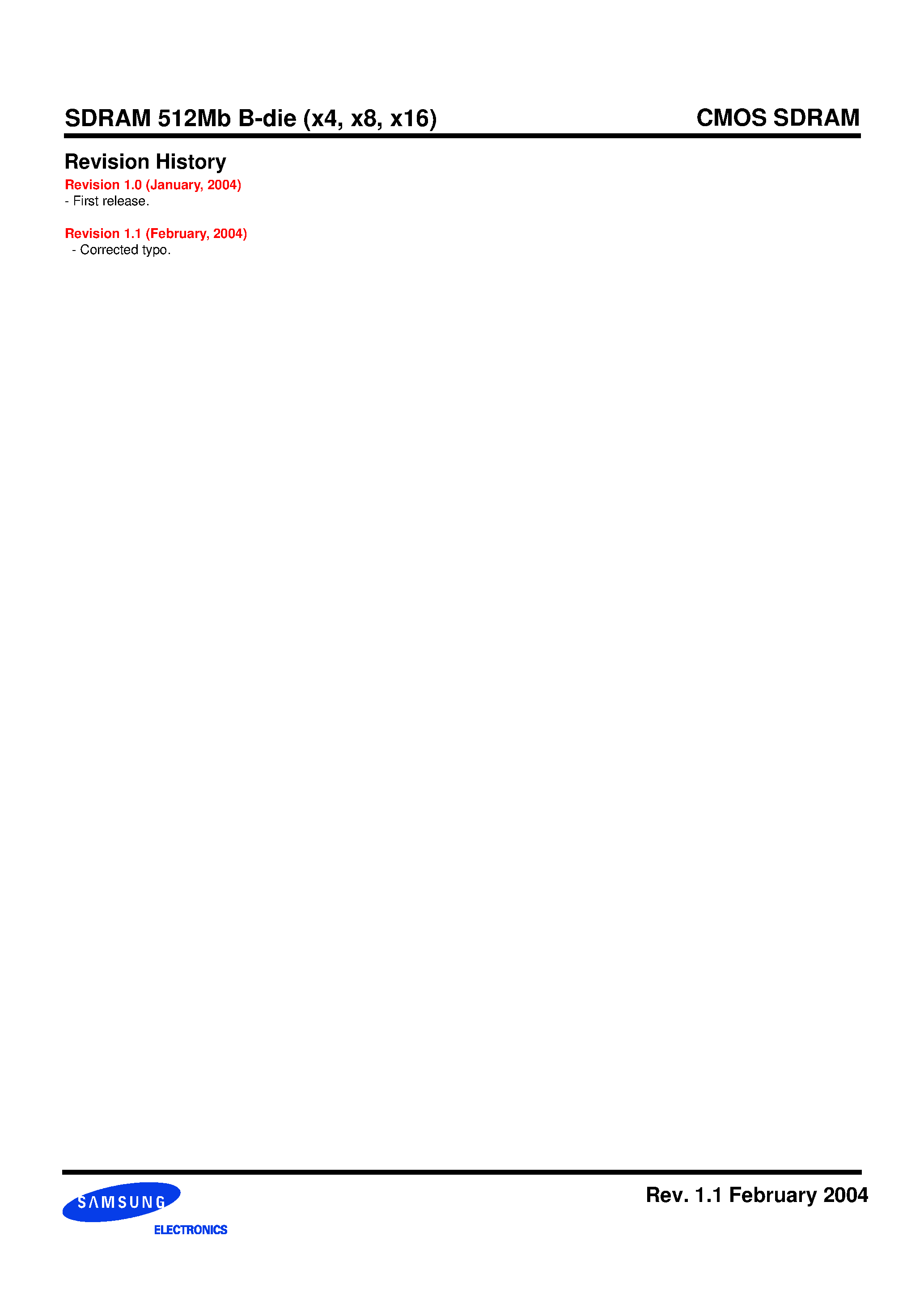 Даташит на микросхему K4S510832B-TCL75 страница 2 Даташит K4S510832B-TCL75 - 512Mb B-die SDRAM Specification страница 2