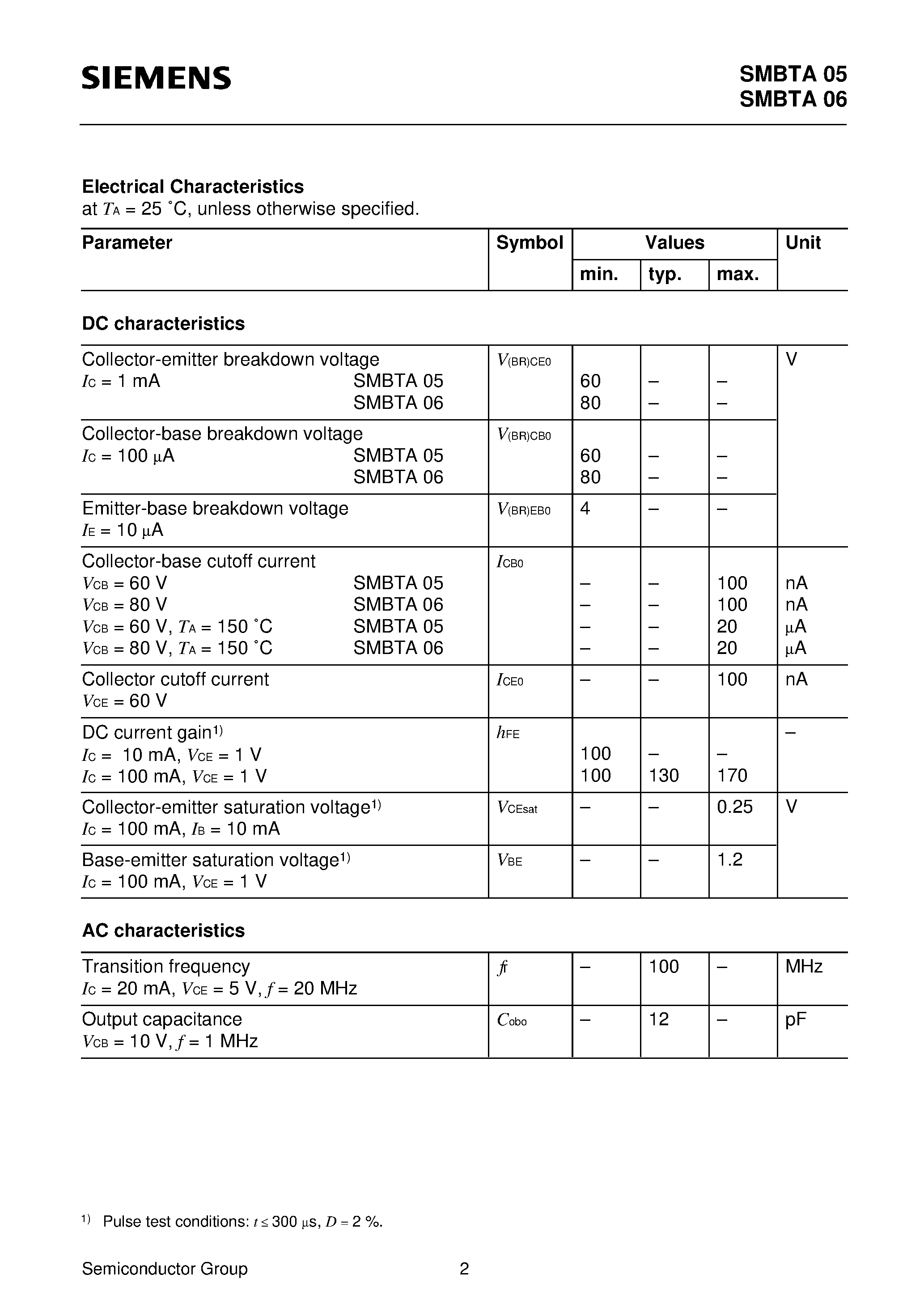 Datasheet SMBTA05 - NPN Silicon AF Transistors page 2