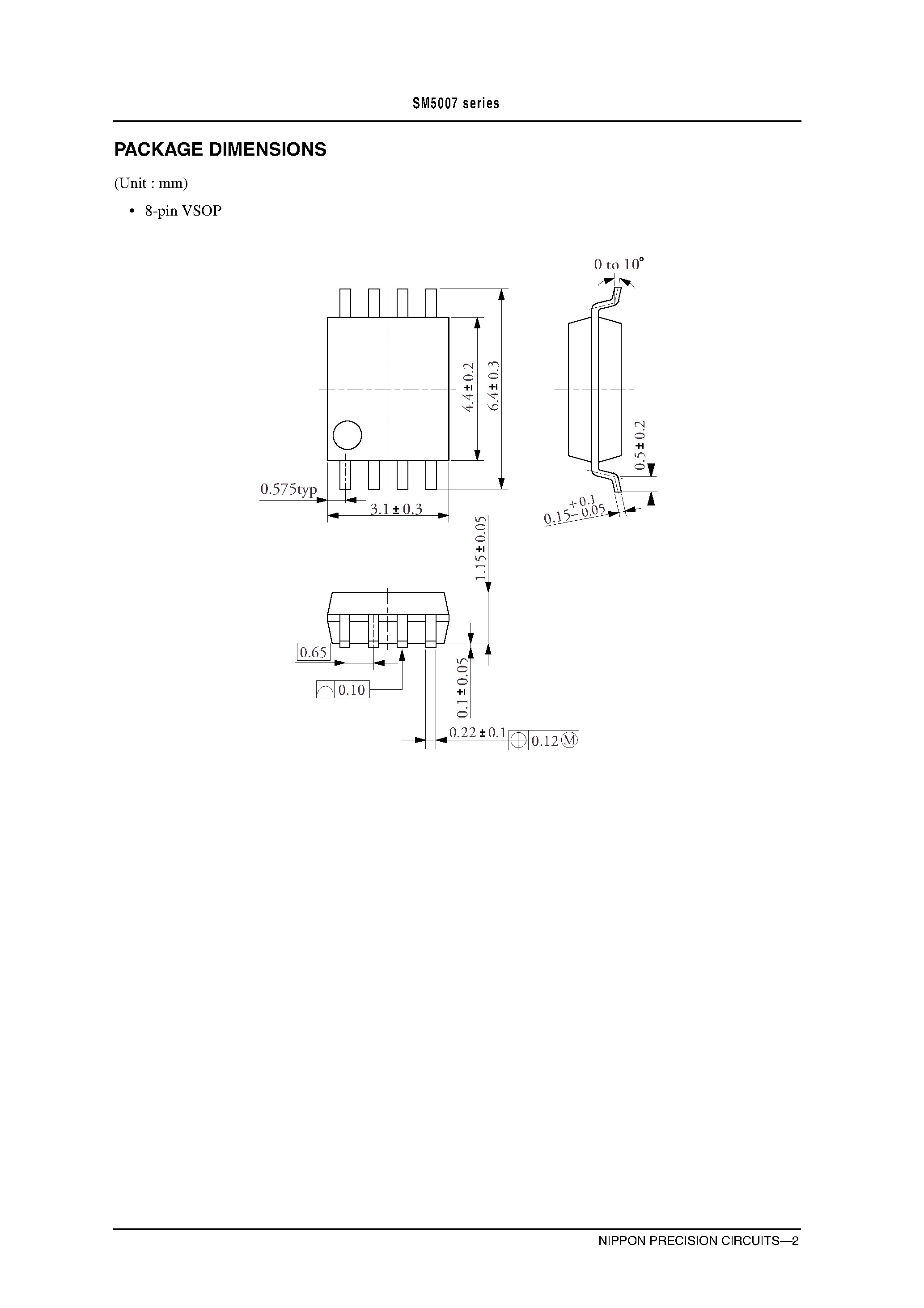 Datasheet SM5007 page 2 Datasheet SM5007 - Crystal Oscillator Module ICs page 2
