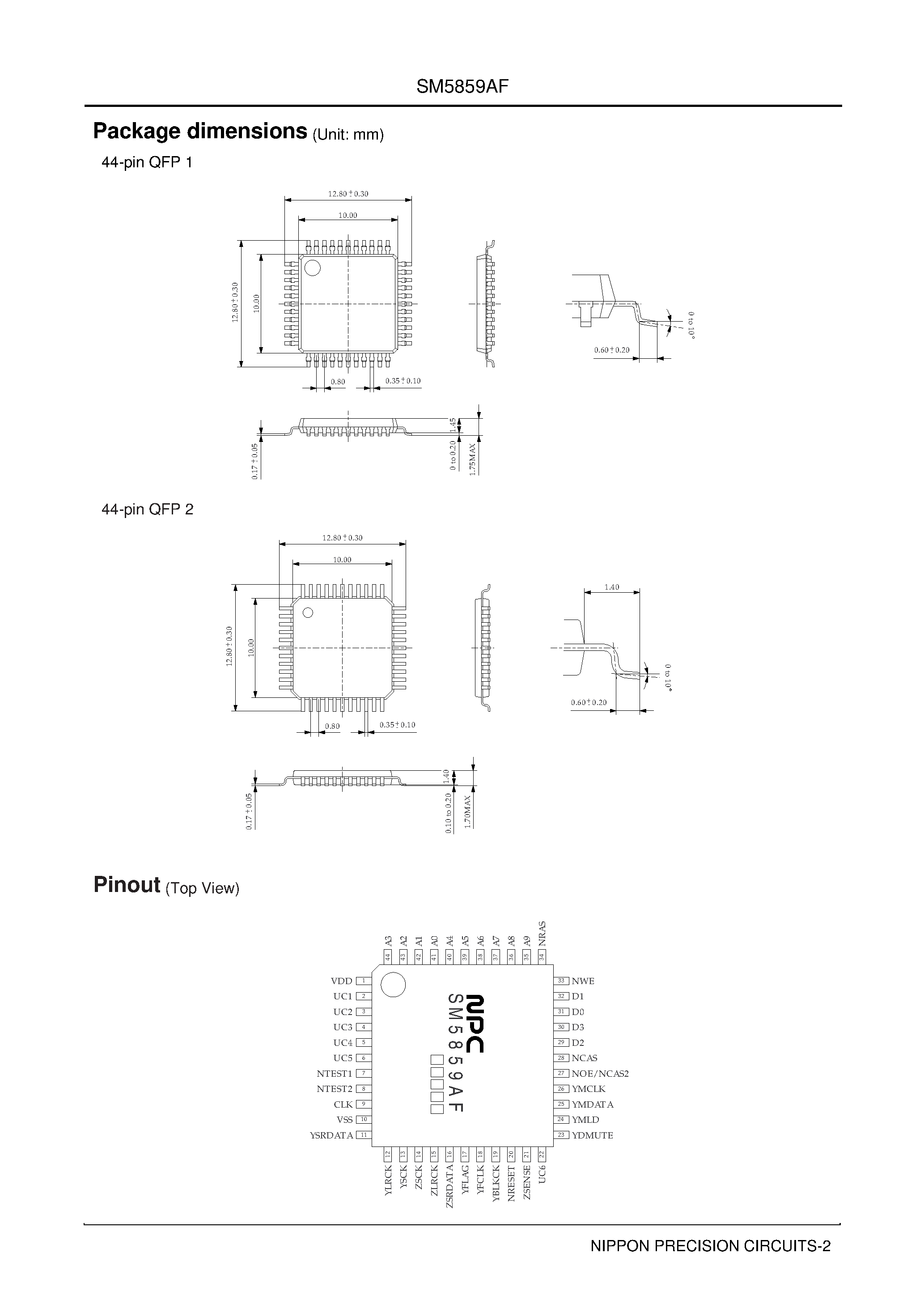 Datasheet SM5859AF page 2 Datasheet SM5859AF - compression and non compression type antishock memory controller page 2