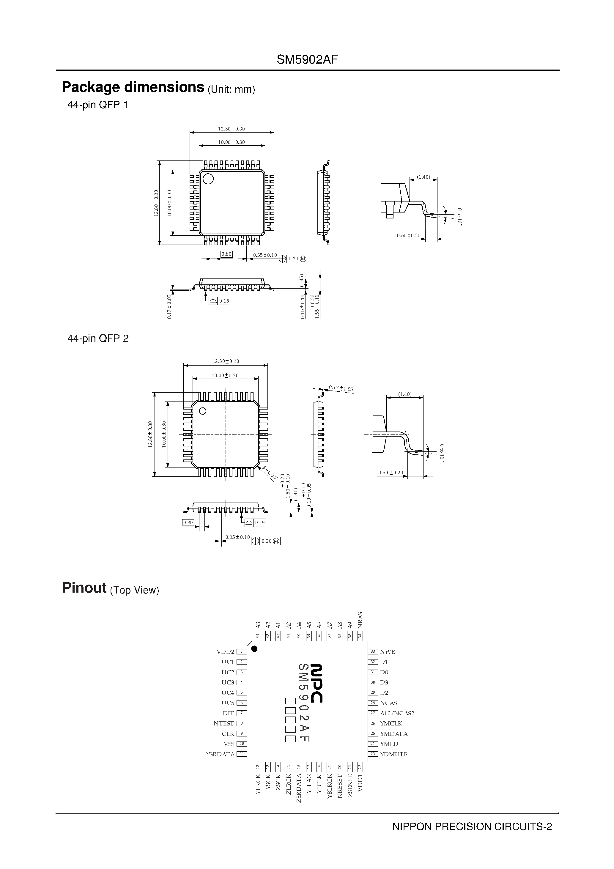 Datasheet SM5902 page 2 Datasheet SM5902 - compression and non compression type shock-proof memory controller page 2