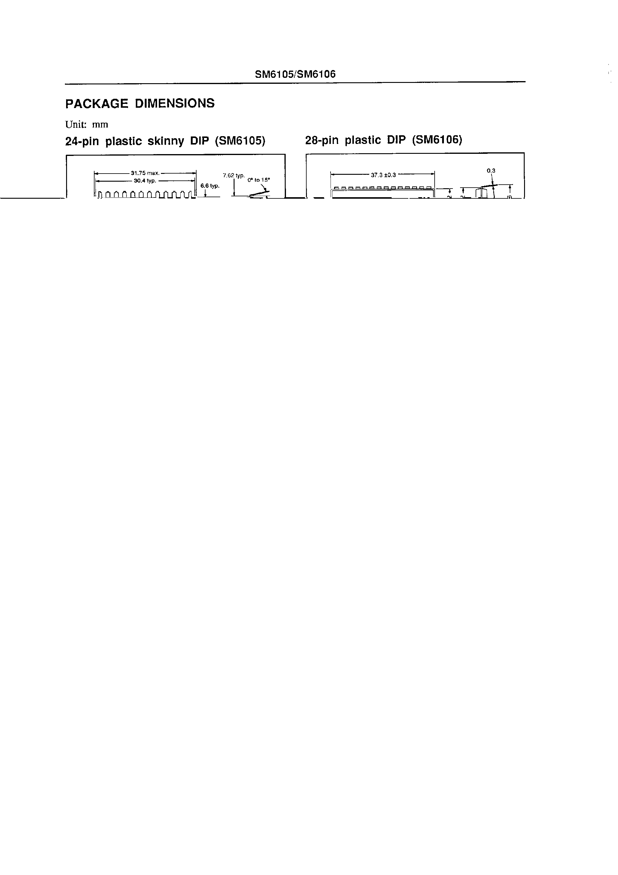 Datasheet SM6106 page 2 Datasheet SM6106 - Multi-channel CMOS 8-bit A/D Converters page 2