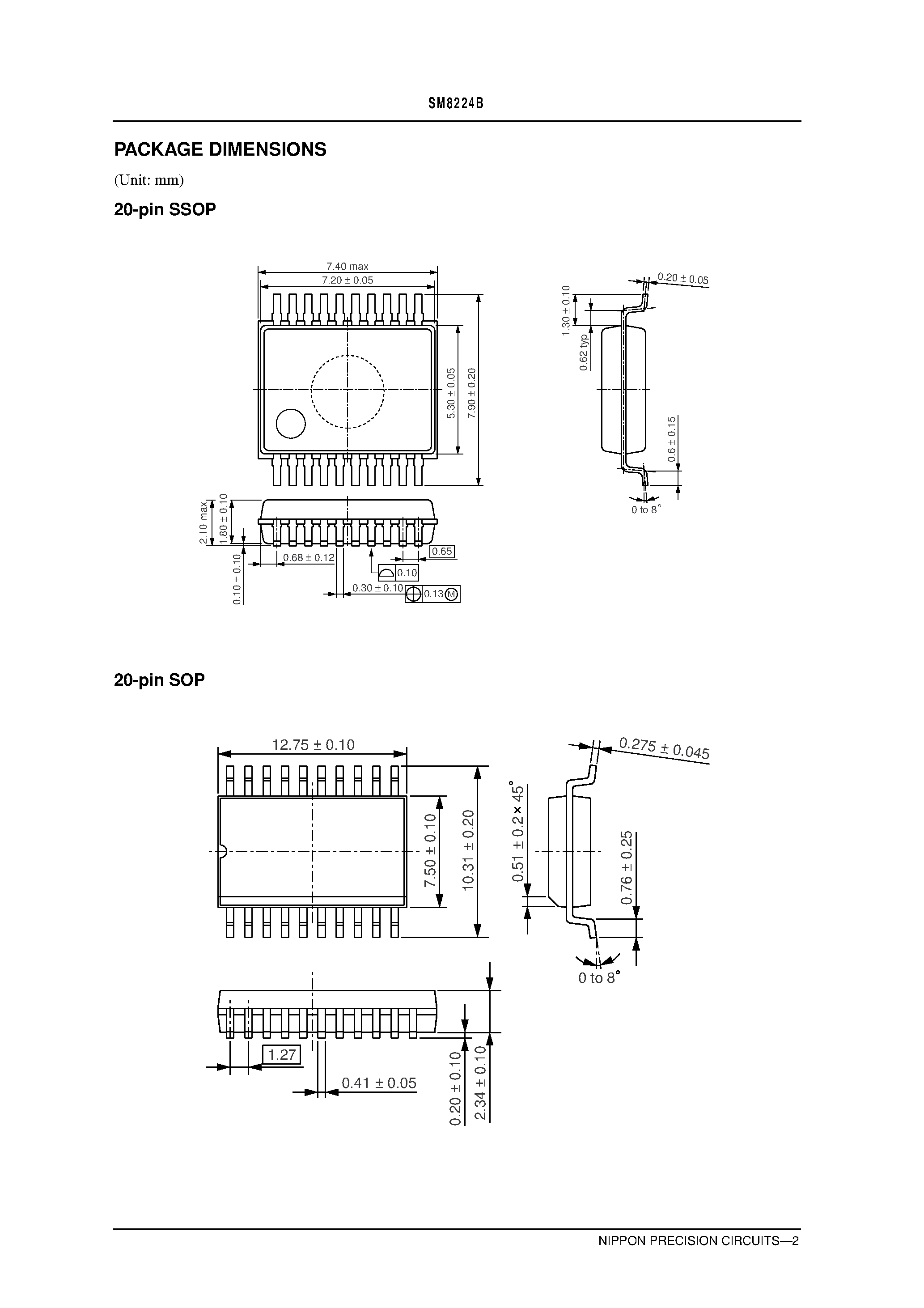 Datasheet SM8224 page 2 Datasheet SM8224 - Dual-Tone Receiver IC page 2