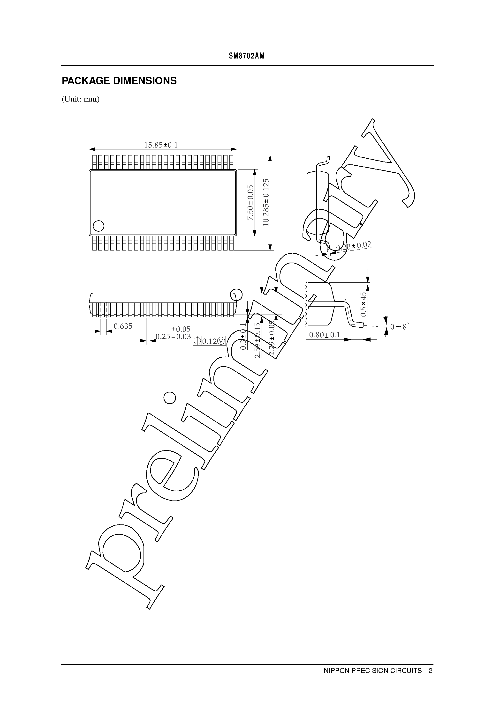 Datasheet SM8702AM page 2 Datasheet SM8702AM - Clock Generator IC page 2