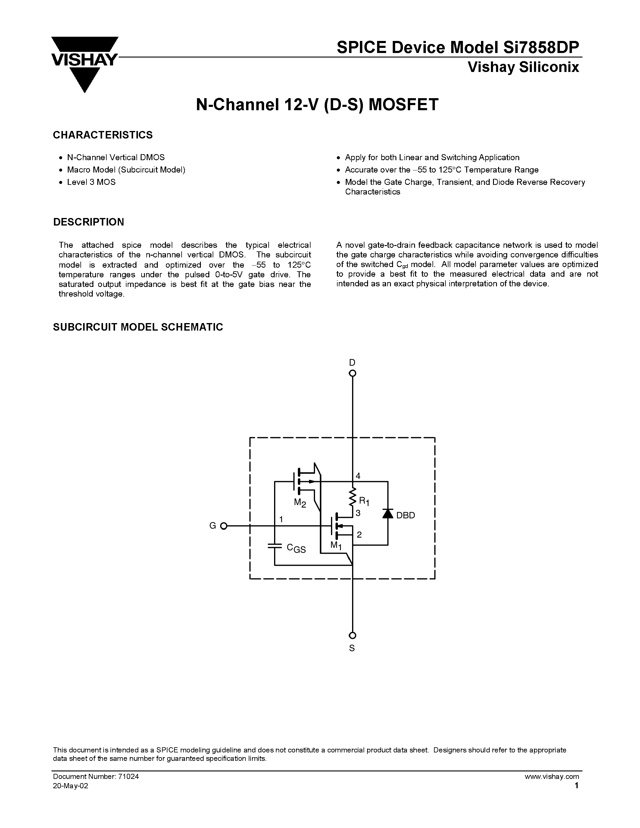 Даташит SI7858DP - N-Channel 12-V (D-S) MOSFET страница 1