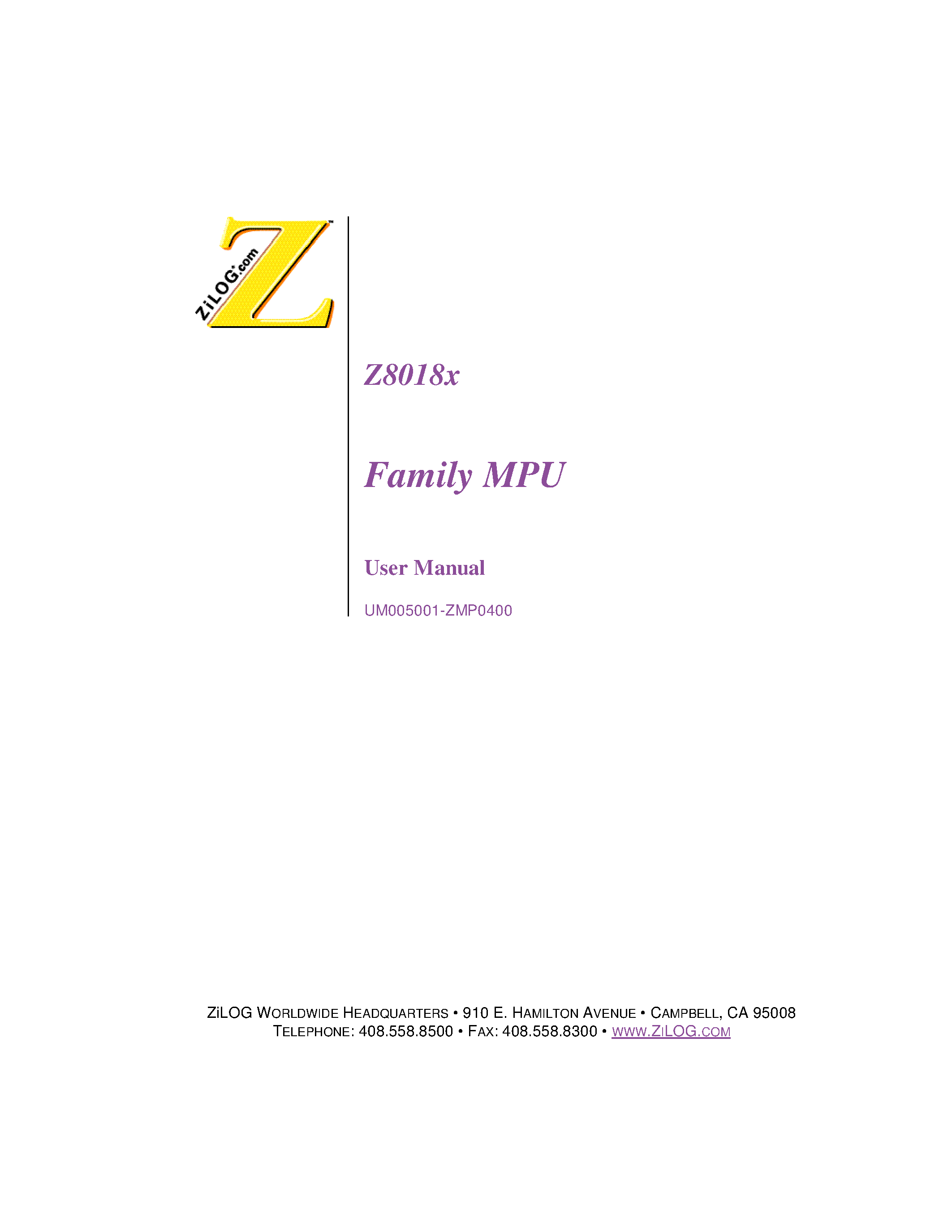 Datasheet SL1919 page 1 Datasheet SL1919 - ENHANCED Z180 MICROPROCESSOR page 1