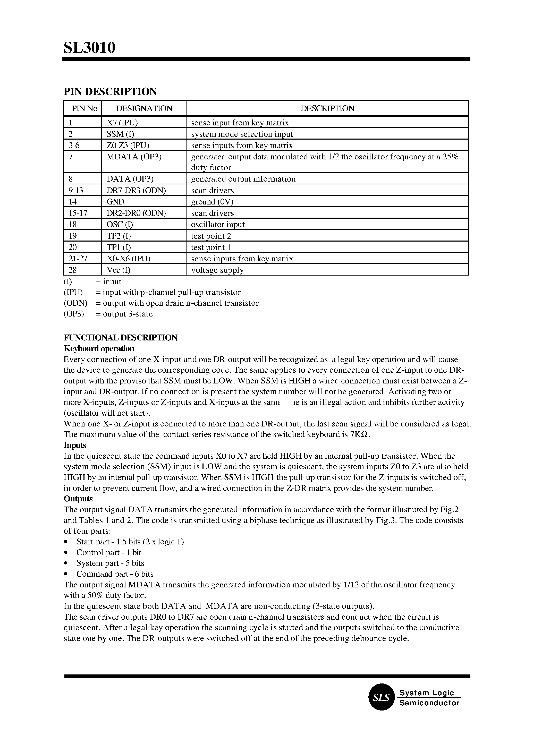 Datasheet SL3010DW - INFRARED REMOTE CONTROL TRANSMITTER RC-5 page 2