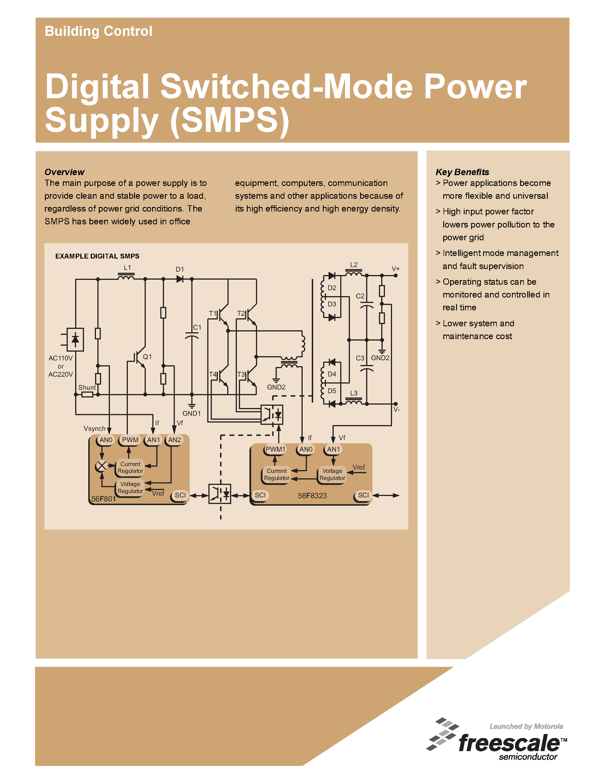 Datasheet SG2074 page 1 Datasheet SG2074 - Digital Switched-Mode Power Supply (SMPS) page 1