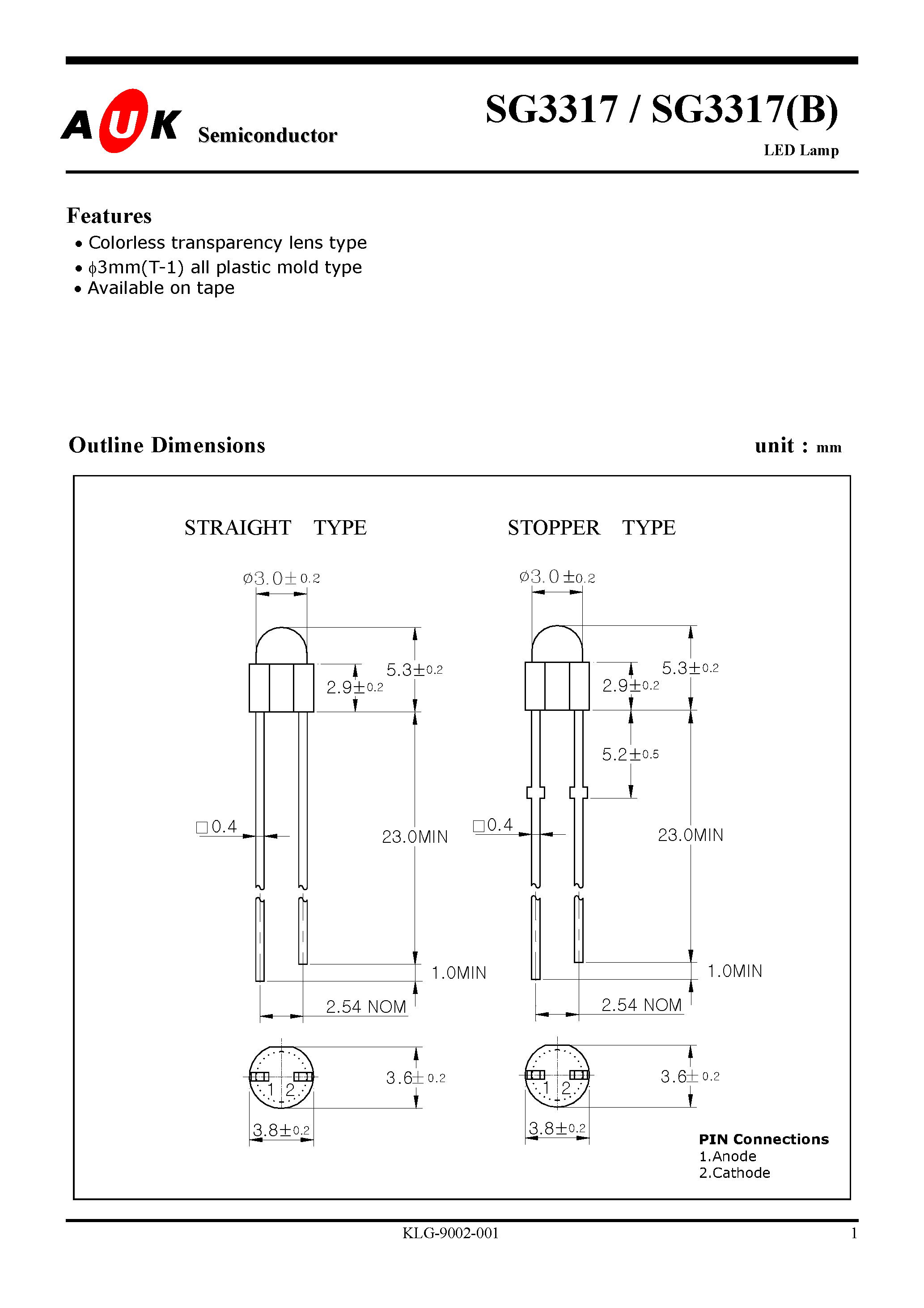 Даташит на микросхему SG3317(B) страница 1 Даташит SG3317(B) - LED Lamp страница 1