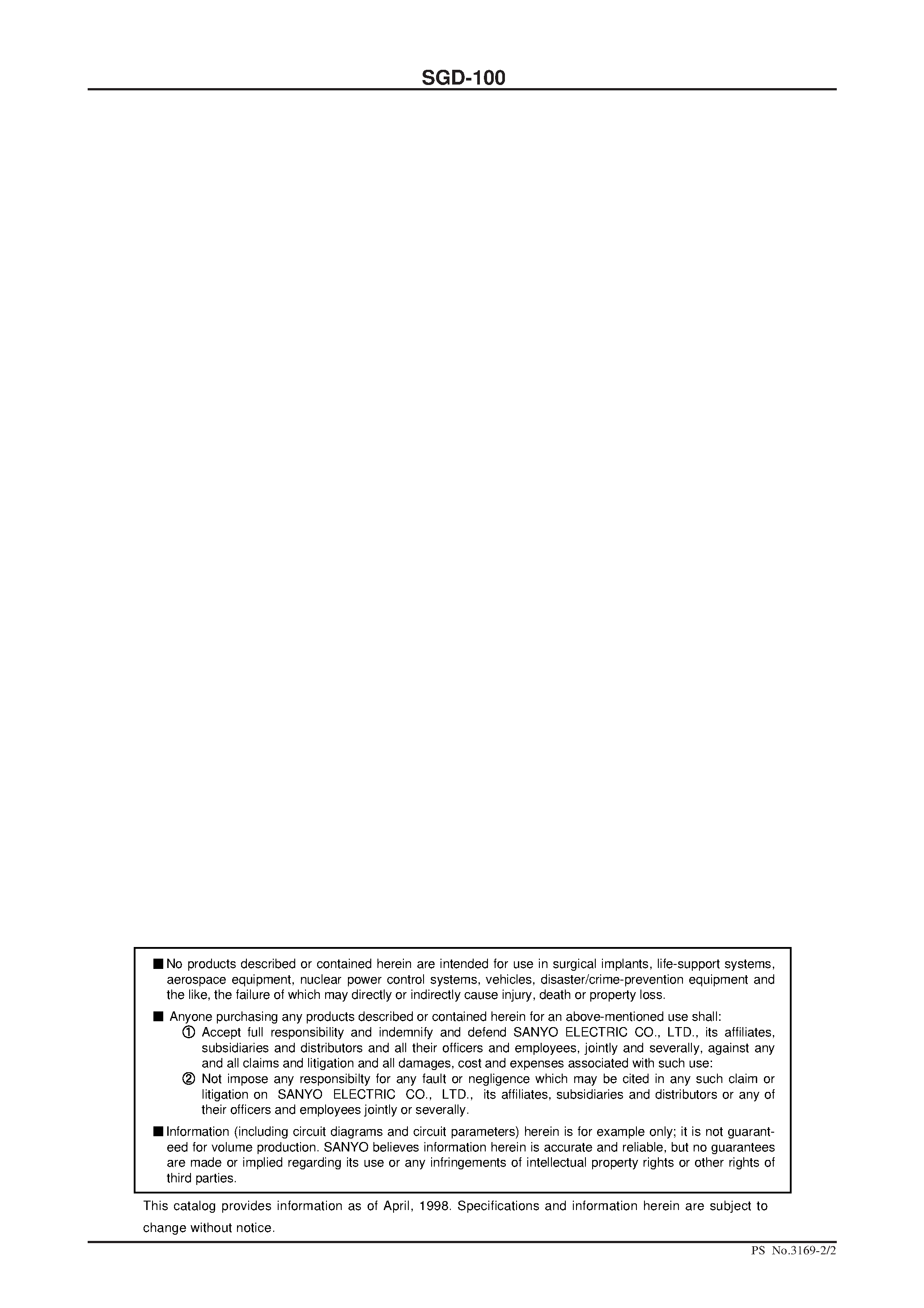 Datasheet SGD-100 page 2 Datasheet SGD-100 - C to X Band/ Mixer/ Modulator Applications page 2