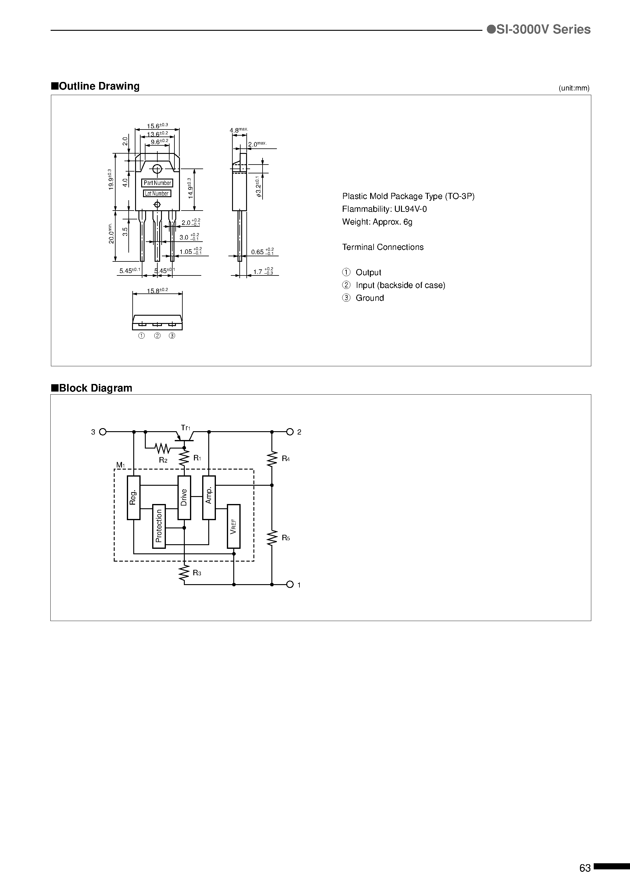Datasheet SI3122V - 3-Terminal/ Low Dropout Voltage Dropper Type page 2