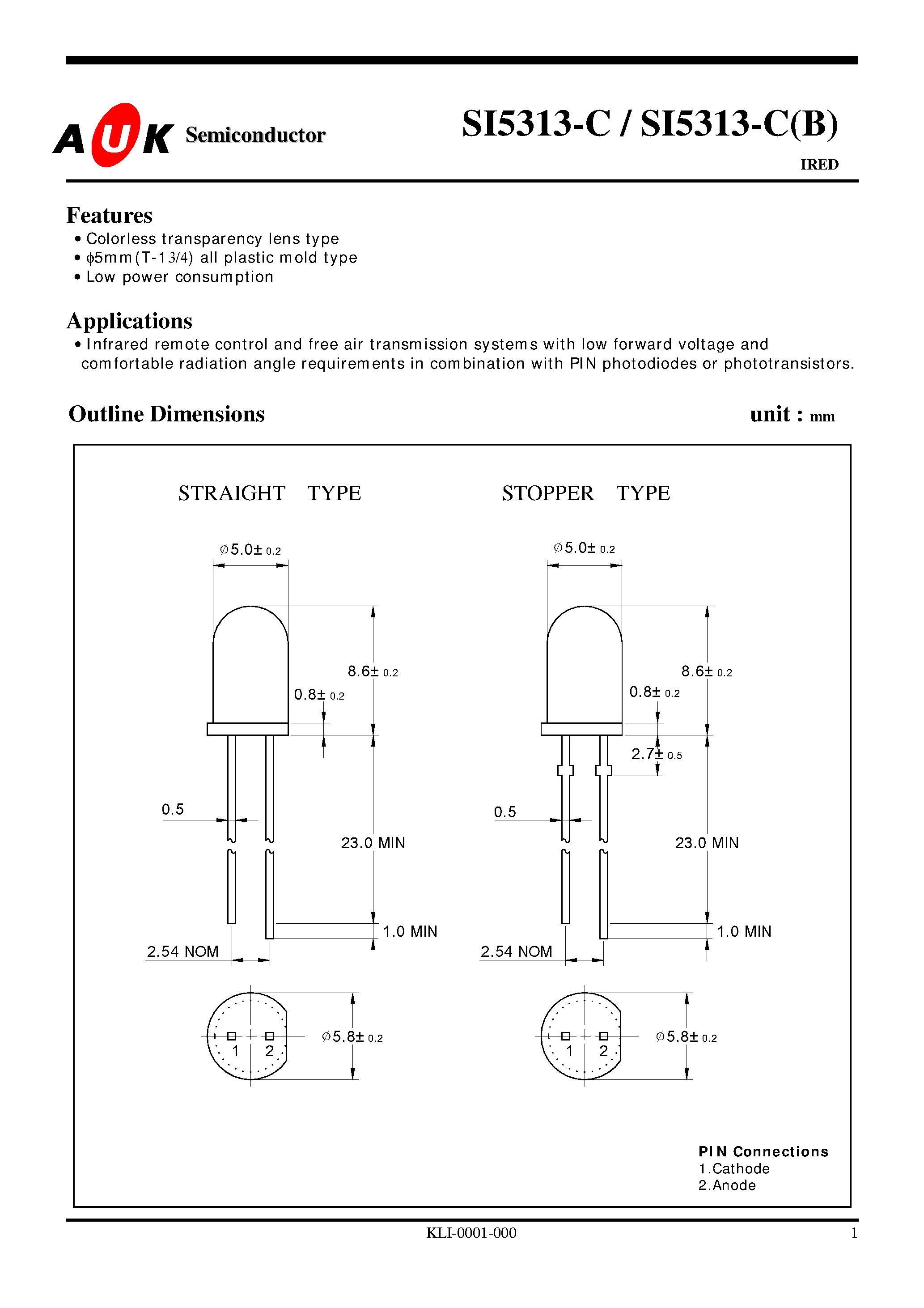 Datasheet SI5313-C page 1 Datasheet SI5313-C - IRED page 1