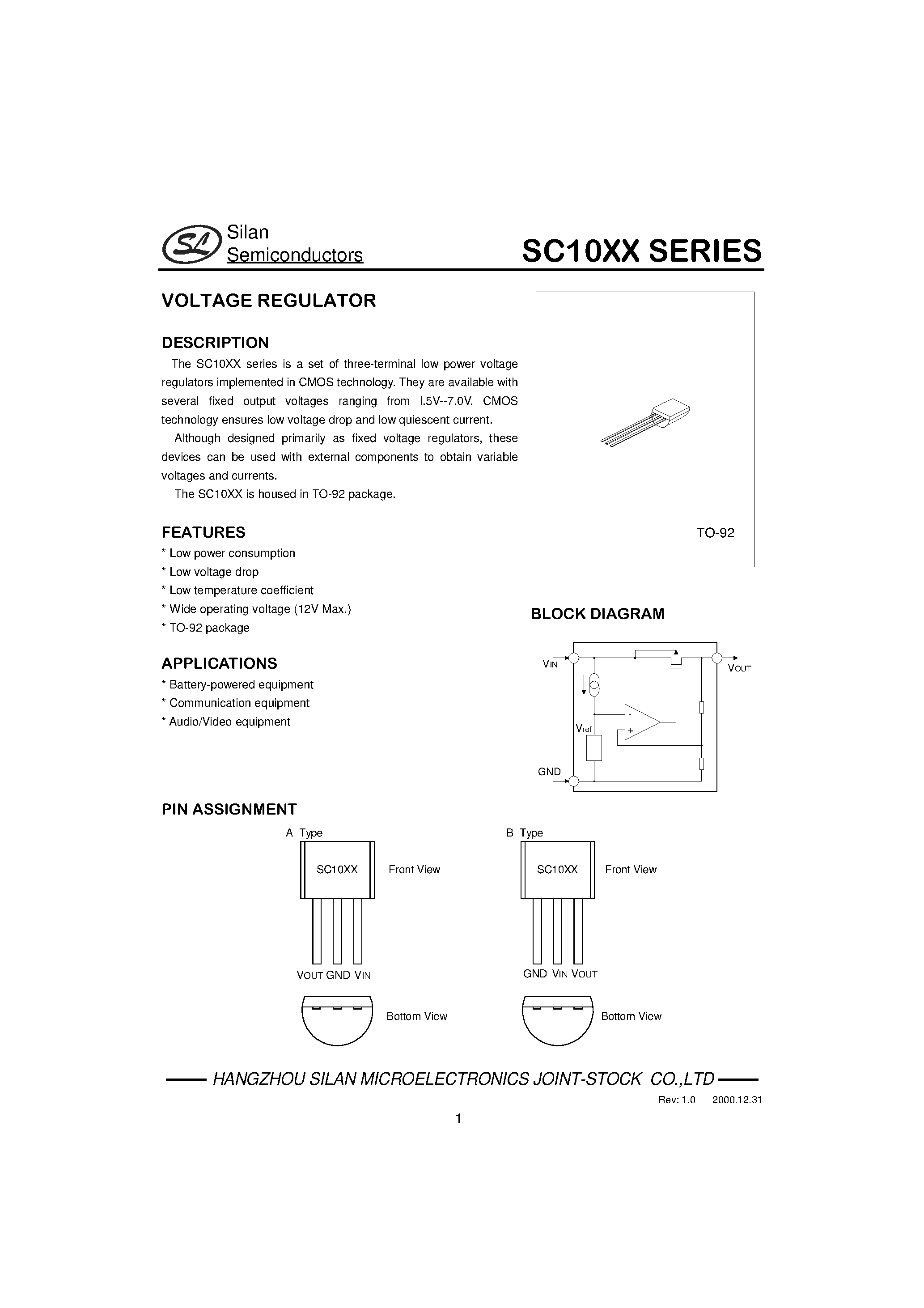 Datasheet SC1004CS8-1.2.TR page 1 Datasheet SC1004CS8-1.2.TR - PRECISION SHUNT VOLTAGE REFERENCE page 1