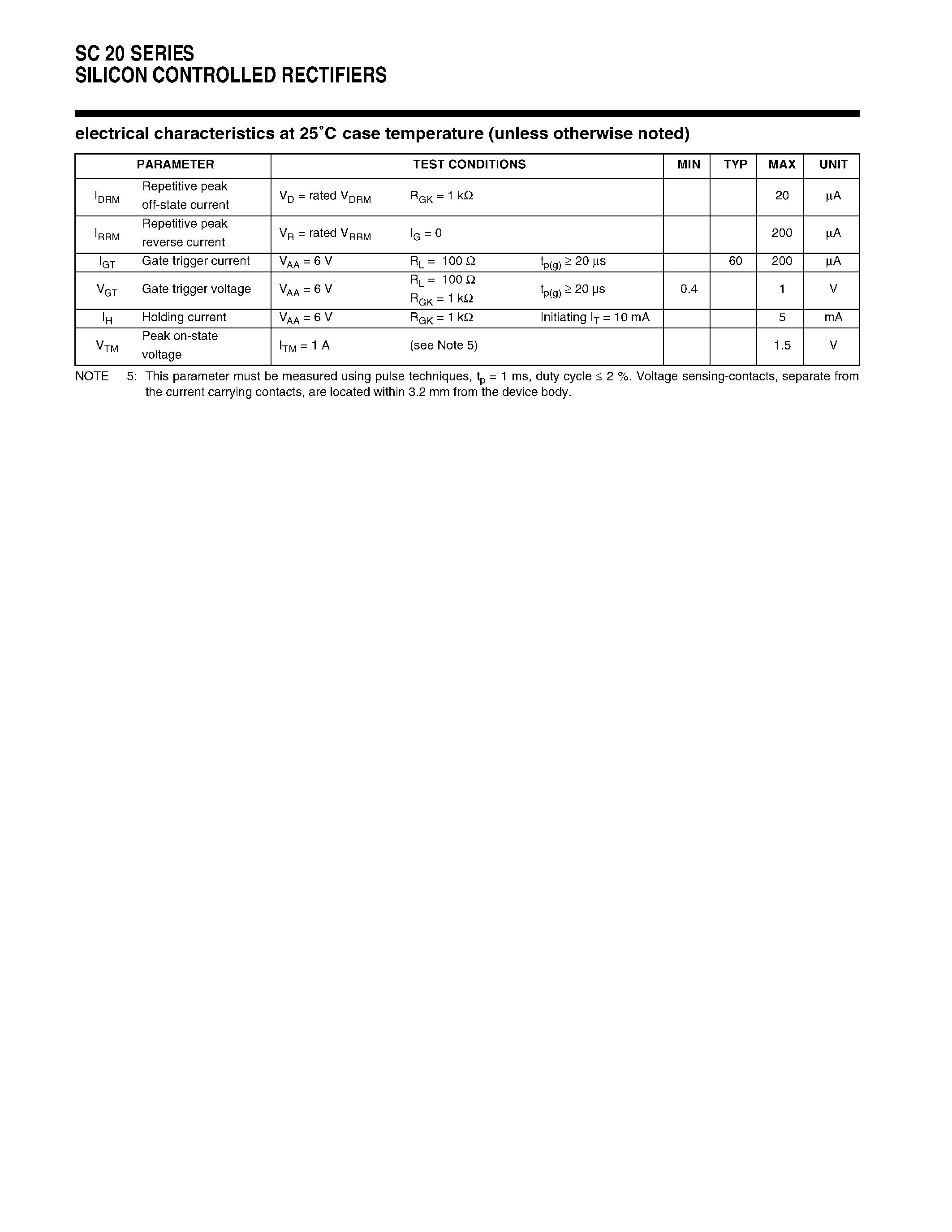 Datasheet SC2092-400-15 page 2 Datasheet SC2092-400-15 - SILICON CONTROLLED RECTIFIERS page 2