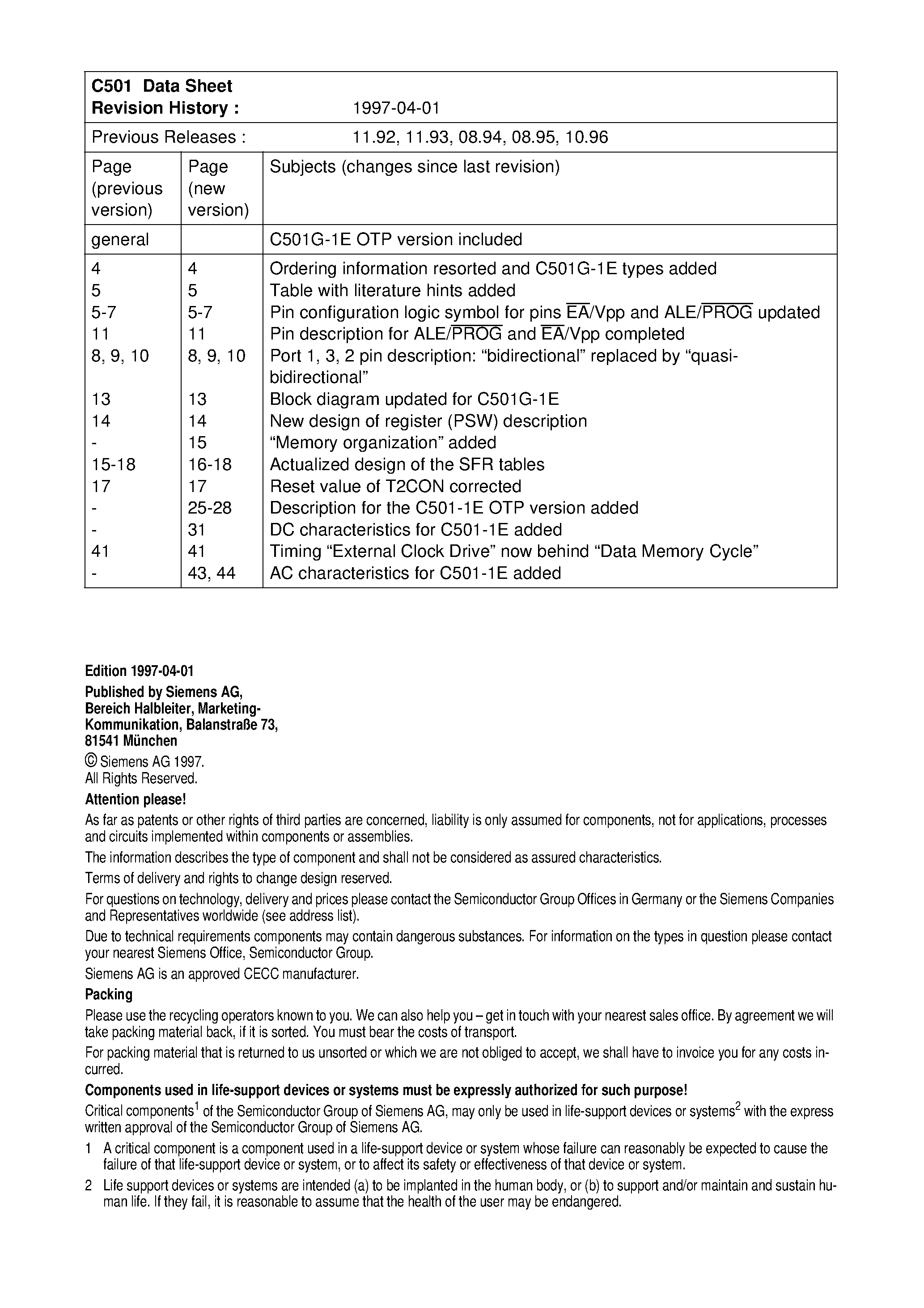 Даташит SAB-C501G-1E24N - 8-Bit CMOS Microcontroller страница 2