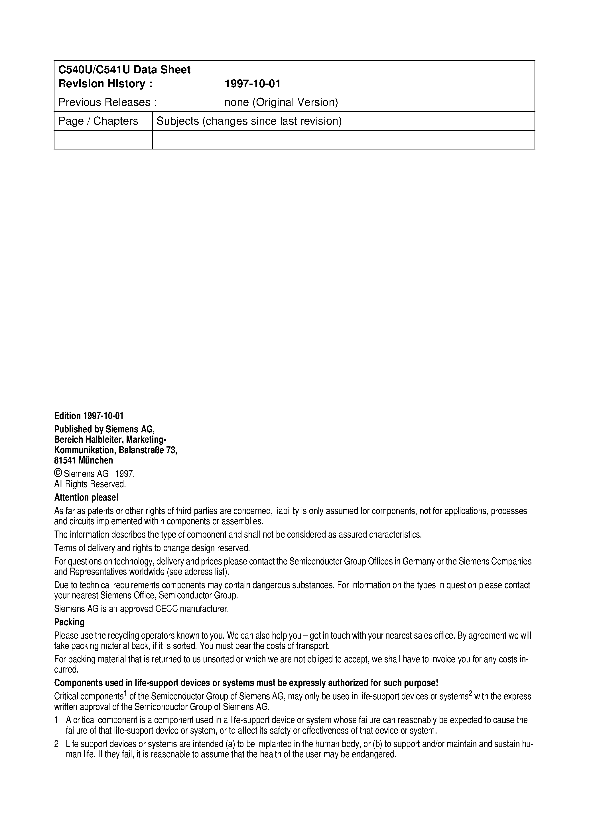 Даташит SAB-C540U-EP - 8-Bit CMOS Microcontroller страница 2