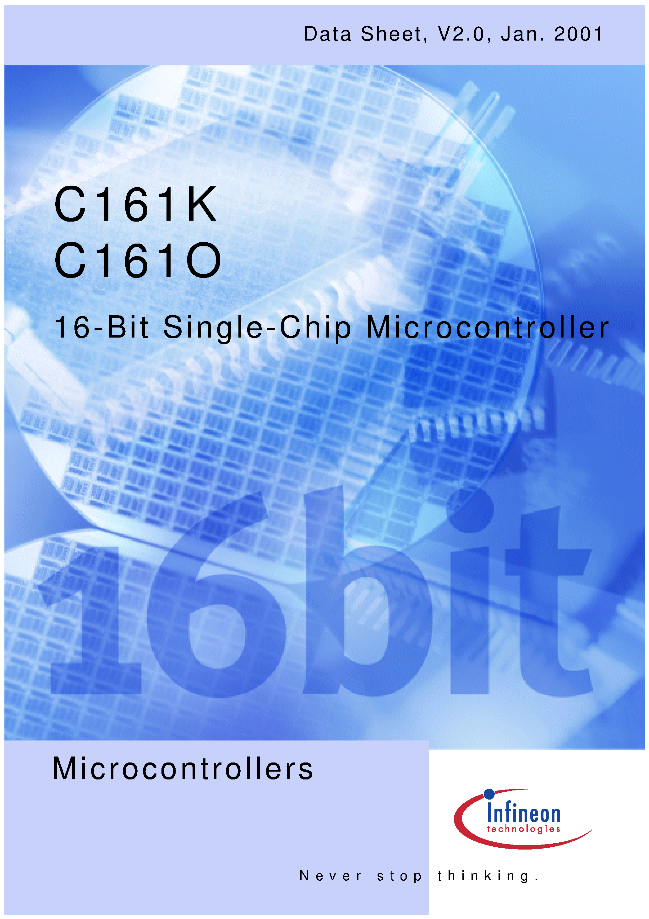 Даташит SAF-C161O-LM3V-16-Bit Single-Chip Microcontroller страница 1