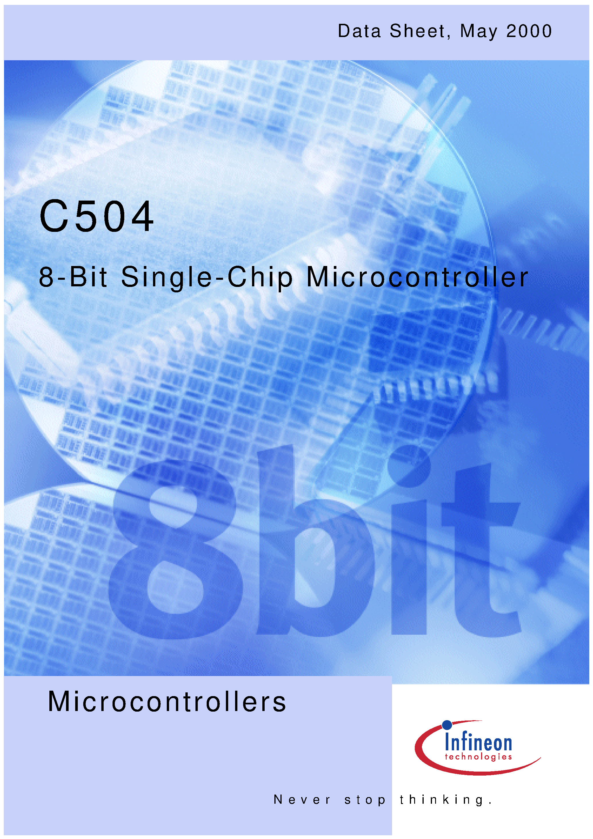 Даташит на микросхему SAF-C504 страница 1 Даташит SAF-C504 - 8-Bit Single-Chip Microcontroller страница 1