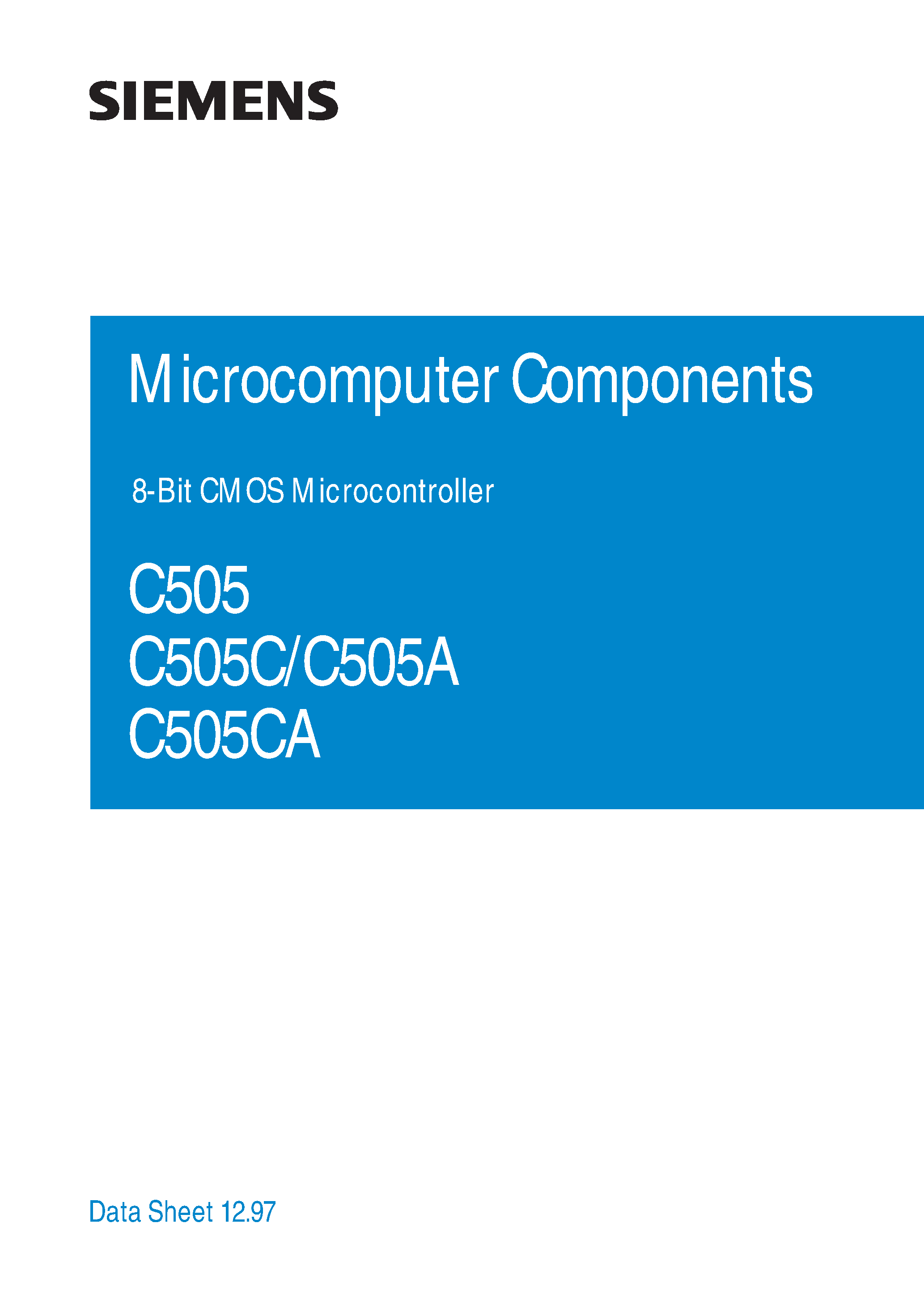 Даташит SAF-C505C-2RM - 8-Bit CMOS Microcontroller страница 1