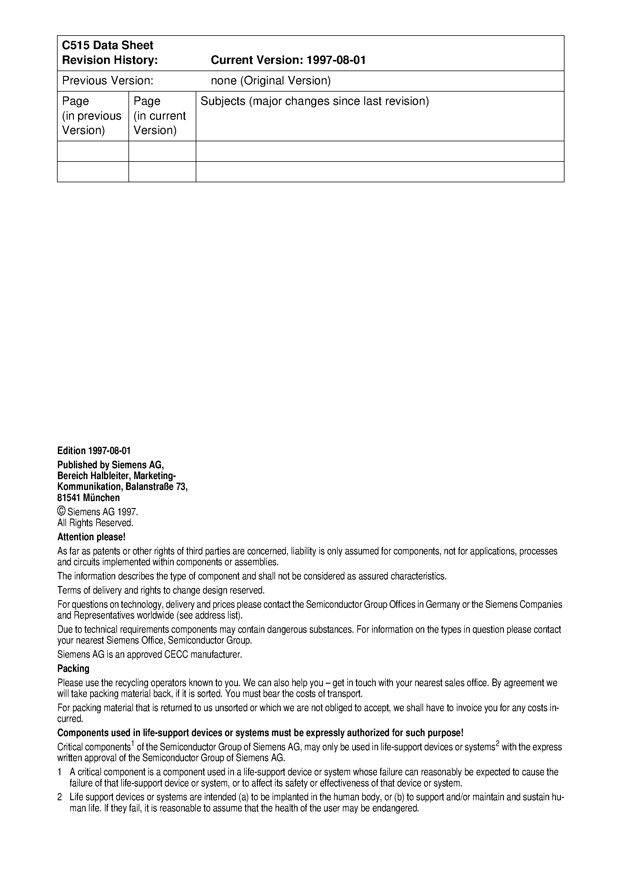Даташит на микросхему SAF-C515-1R24M страница 2 Даташит SAF-C515-1R24M - 8-Bit CMOS Microcontroller страница 2