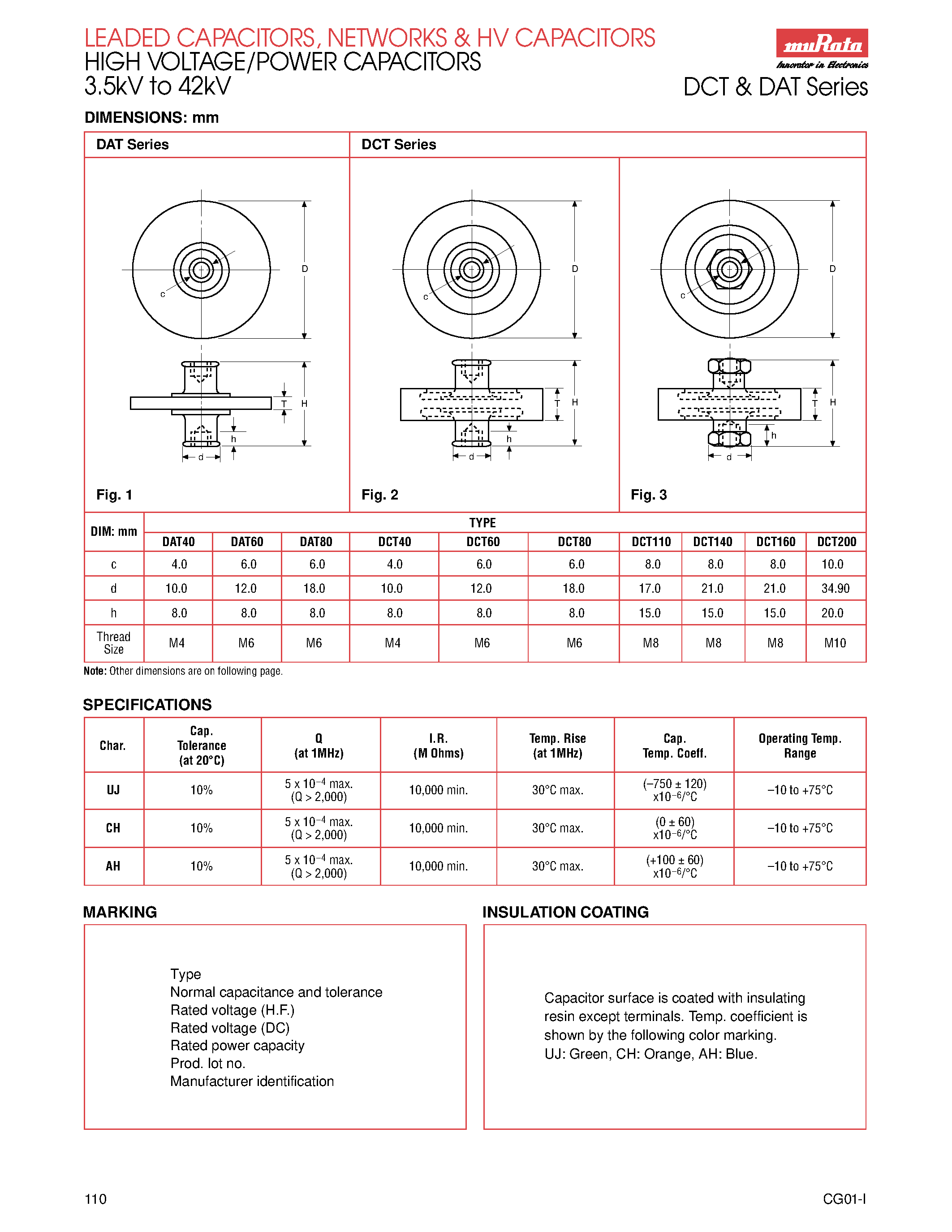 Datasheet DCT - Leaded Capacitors / Networks & HV Capacitors page 2