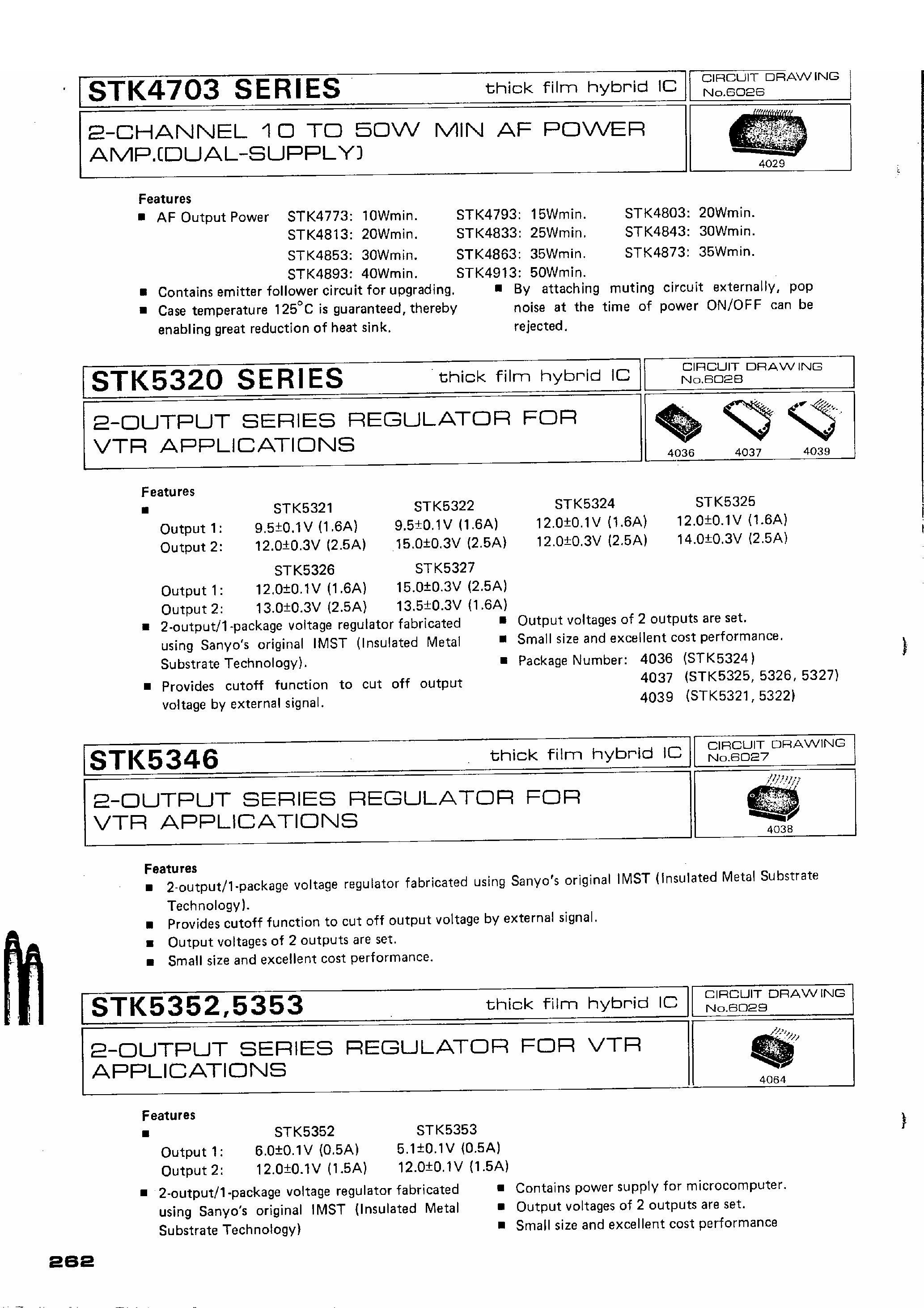 Datasheet STK4773 page 1 Datasheet STK4773 - 2-Channel 10 to 50W Min AF Power AMP page 1