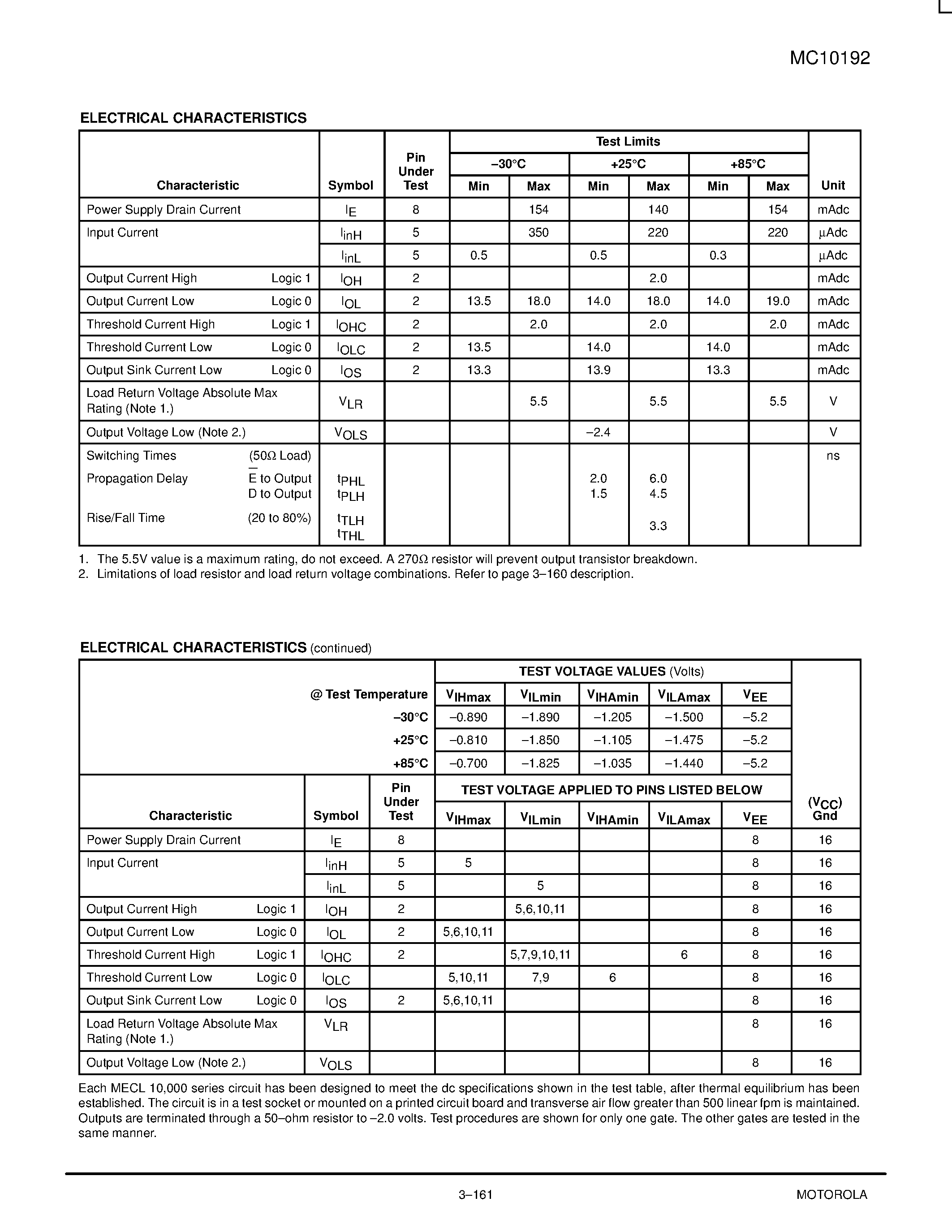 Даташит MC10192 - Quad Bus Driver страница 2