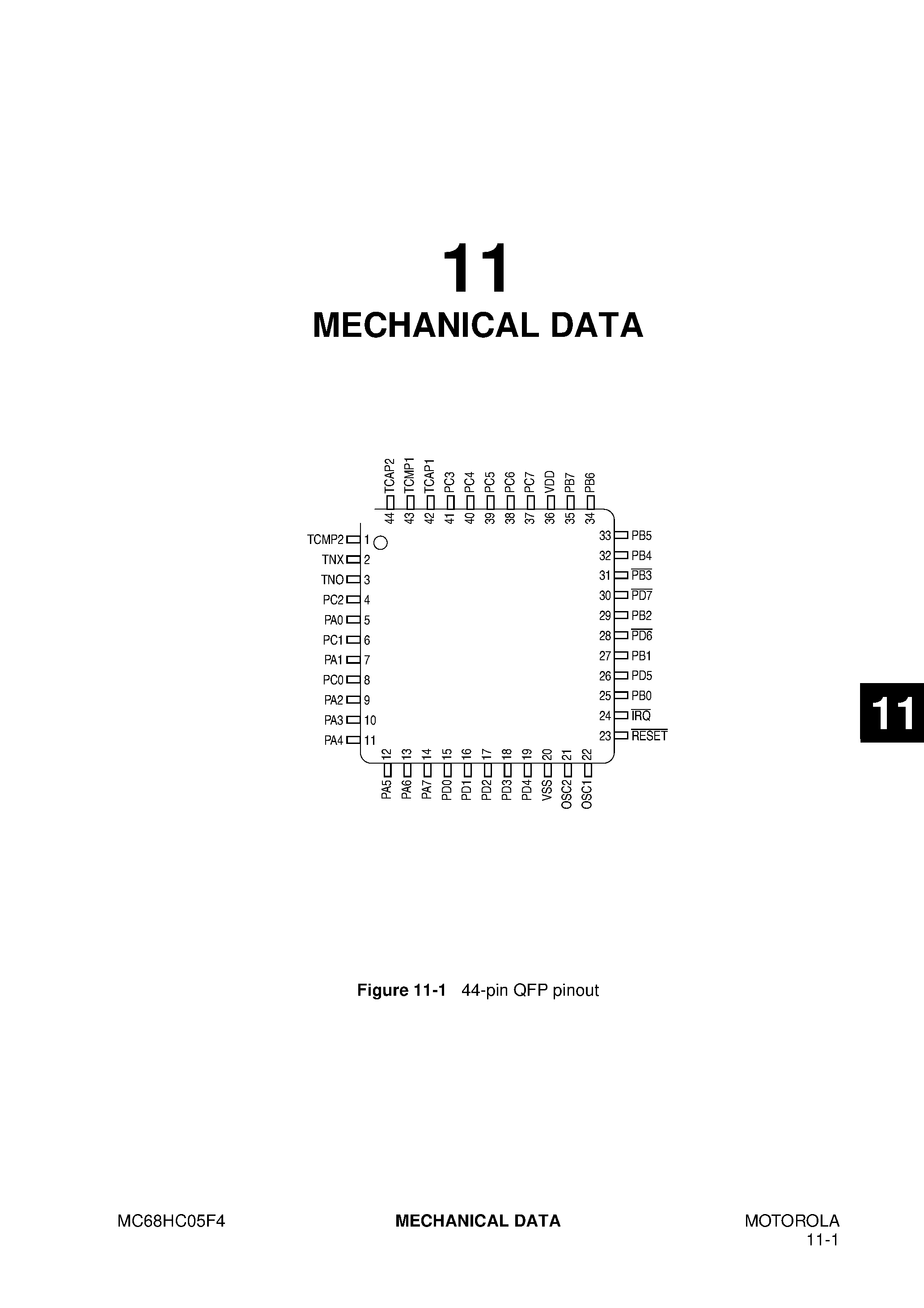 Даташит на микросхему MC68HC05F4 страница 1 Даташит MC68HC05F4 - MECHANICAL DATA страница 1