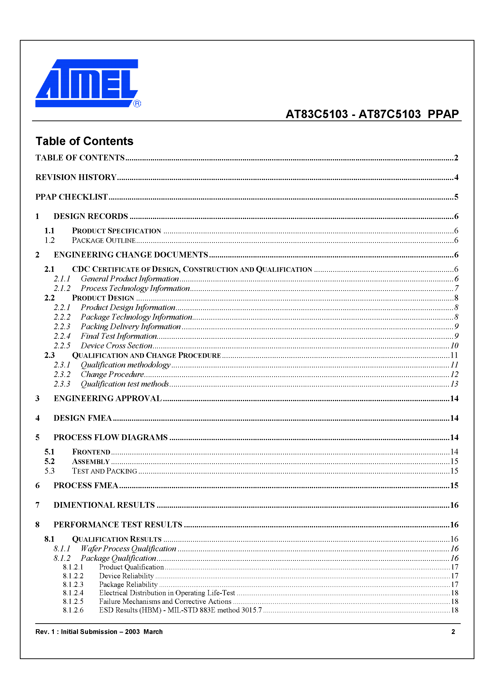 Datasheet AT83C5103 - C51 LPC 8-Bit Microcontroller page 2