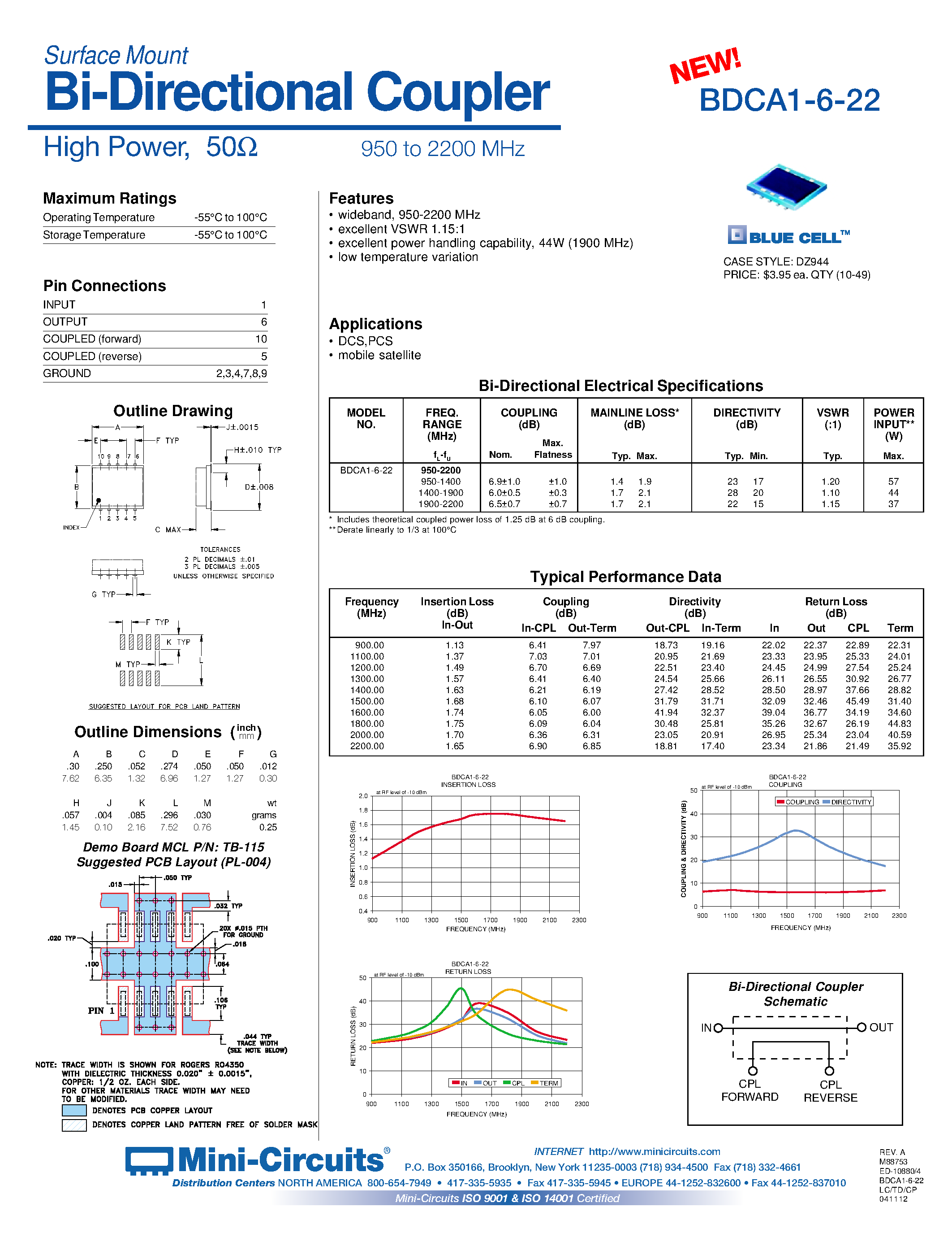 Datasheet BDCA1-6-22 - Bi-Directional Coupler page 1