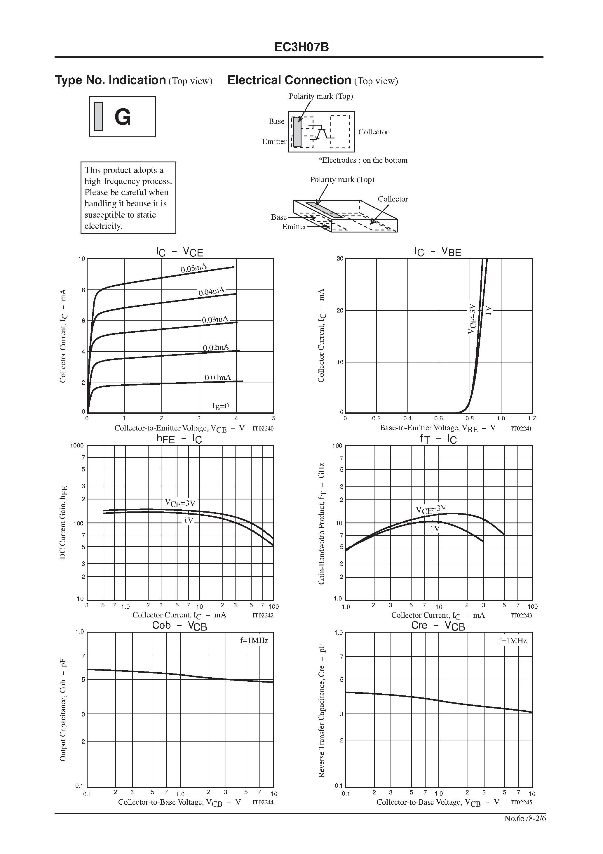 Datasheet EC3H07B page 2 Datasheet EC3H07B - UHF to S Band Low-Noise Amplifier and OSC Applications page 2