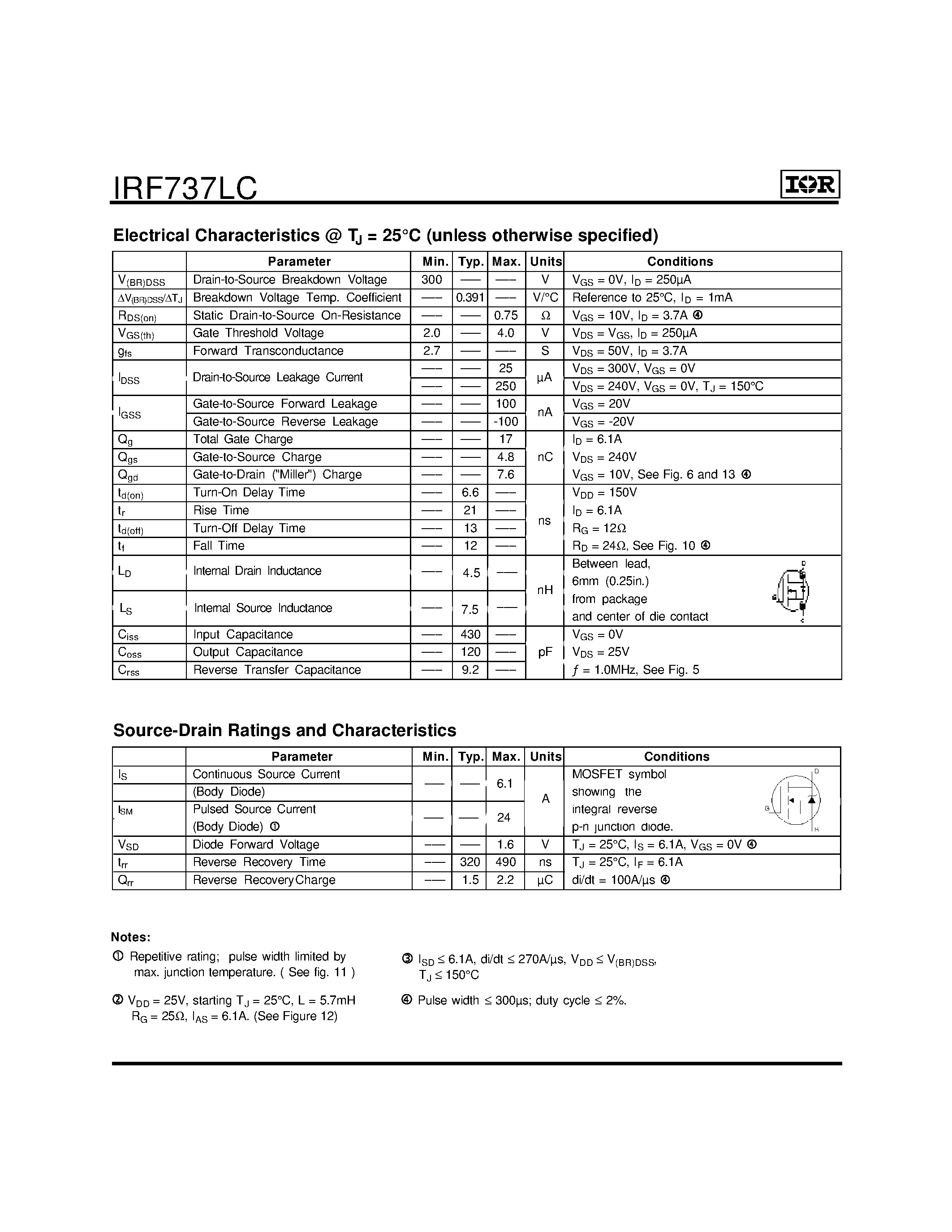 Datasheet IRF737LC - HEXFET Power MOSFET page 2