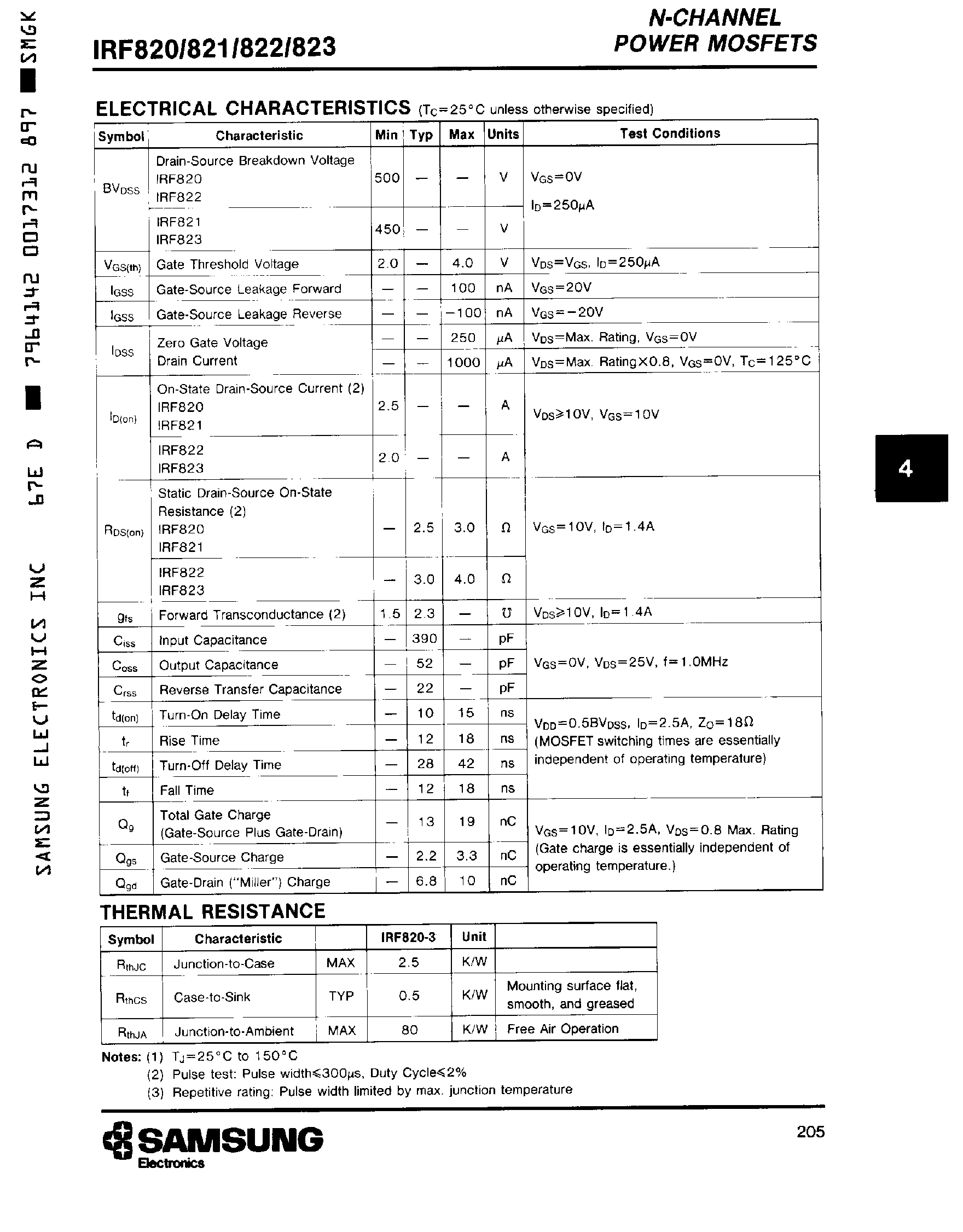 Datasheet IRF820 - N-CHANNEL POWER MOSFETS page 2