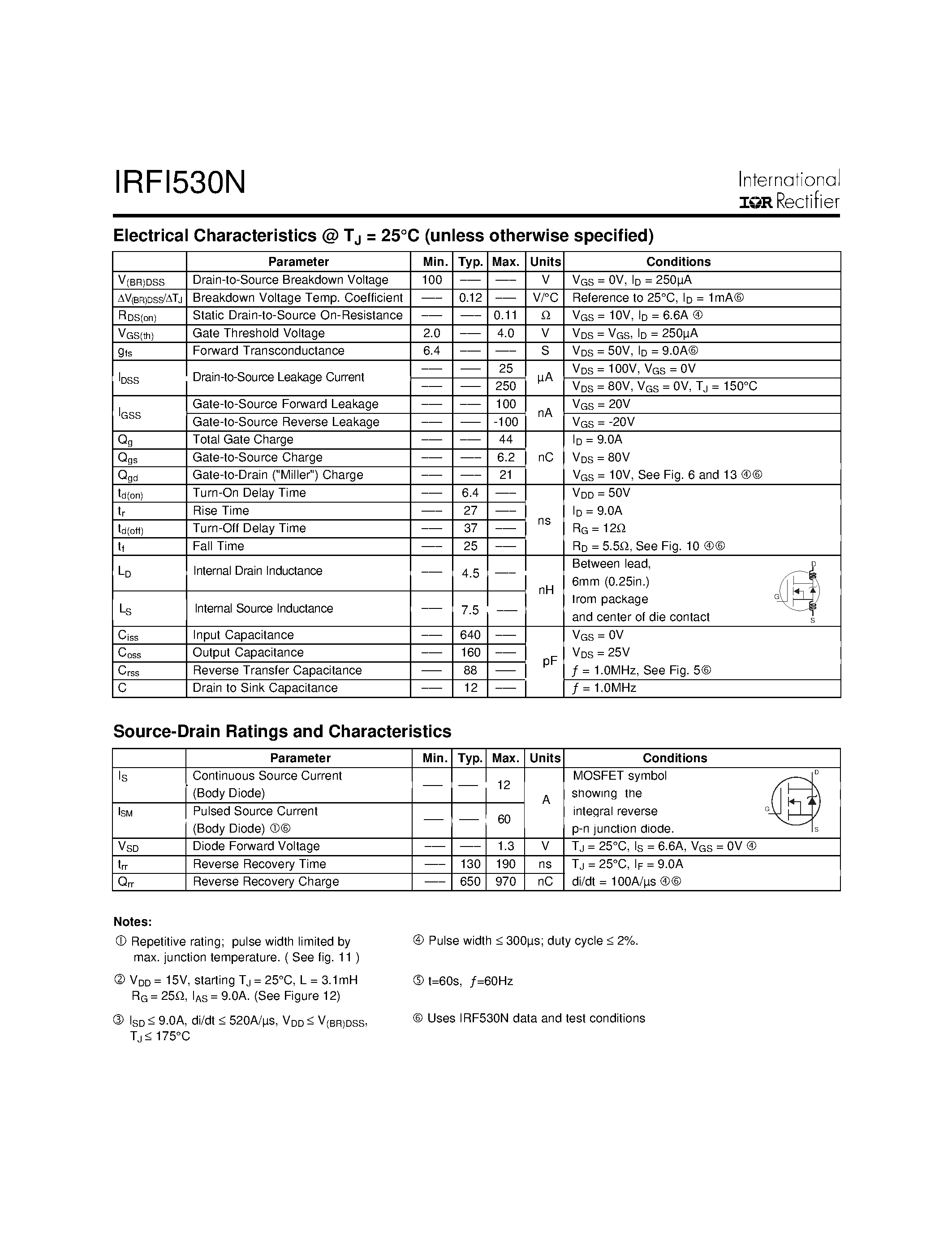 Datasheet IRFI530N - HEXFET Power MOSFET page 2
